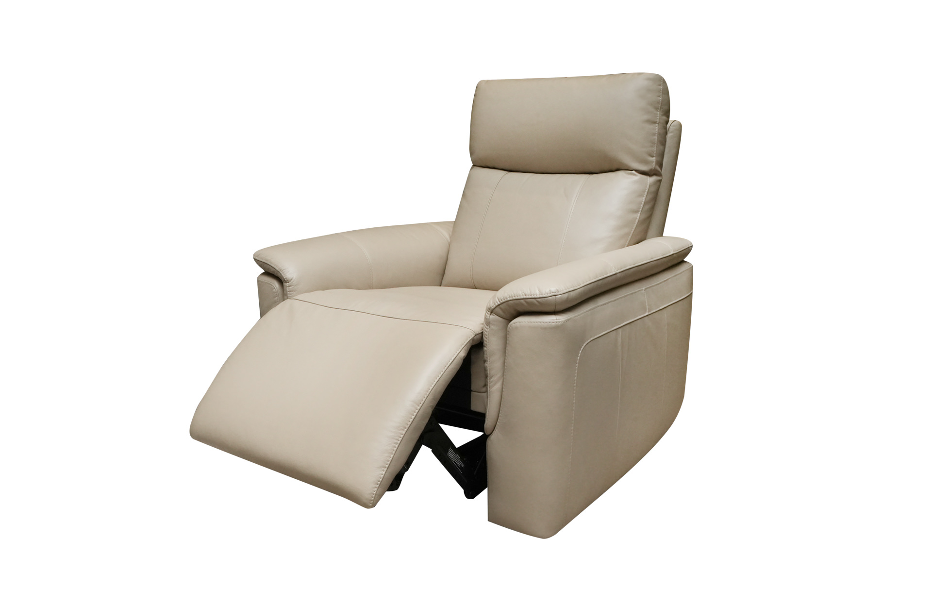 Home Decor Bond Power Recliner Leather Armchair Light Taupe Side View 2