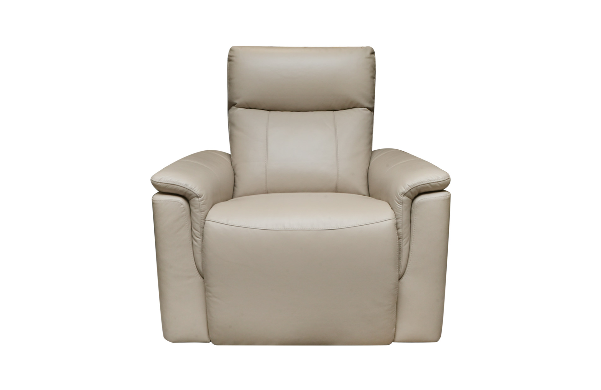 Home Decor Bond Power Recliner Leather Armchair Light Taupe Front View