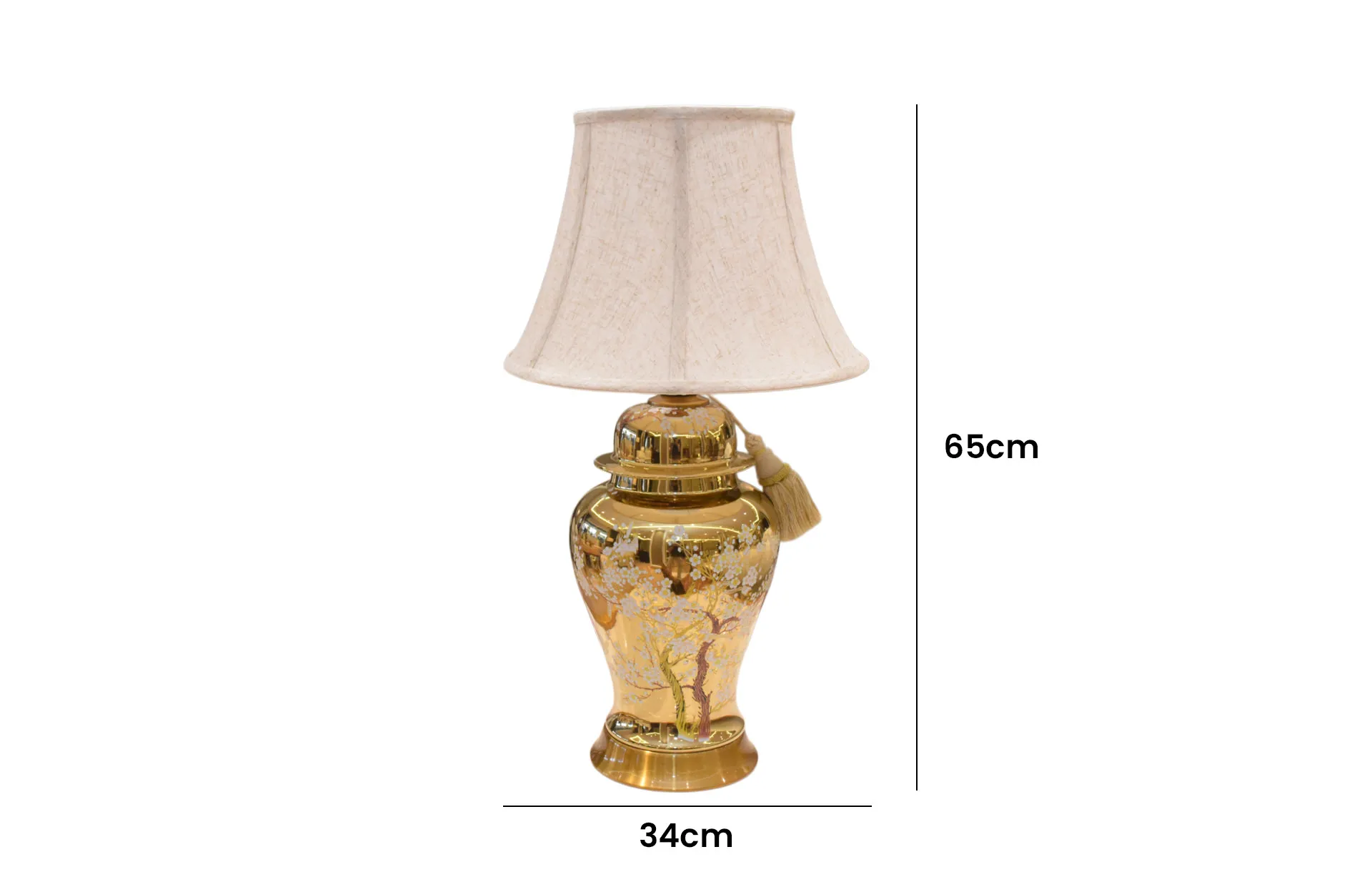 Home Decor Ceramic Table Lamp V Design 80 Size Front View