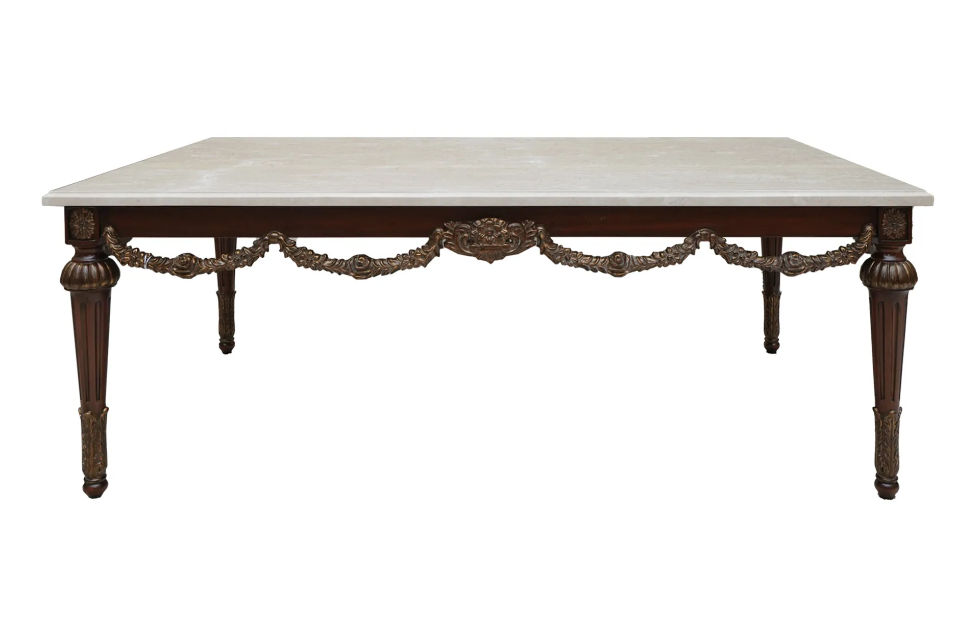 Home Decor Coffee Table Alimos, Marble Top 34928 Front View