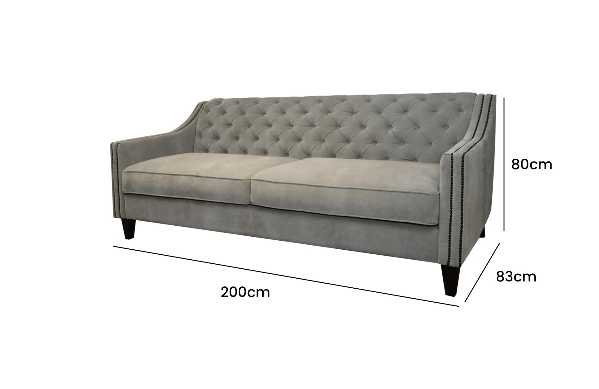 Home Decor Flavin Sofa AMW 175 Marble Side View Size