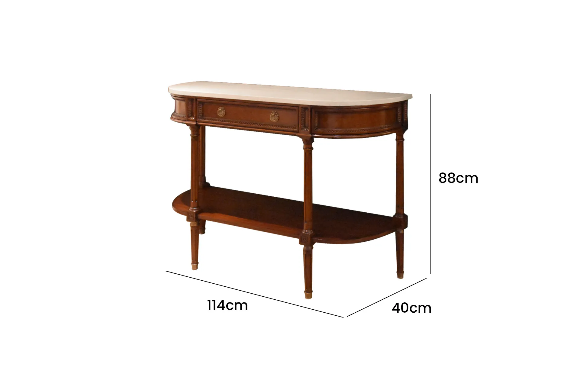 Home Decor Louis Console Desserte 33444 Side View , Size
