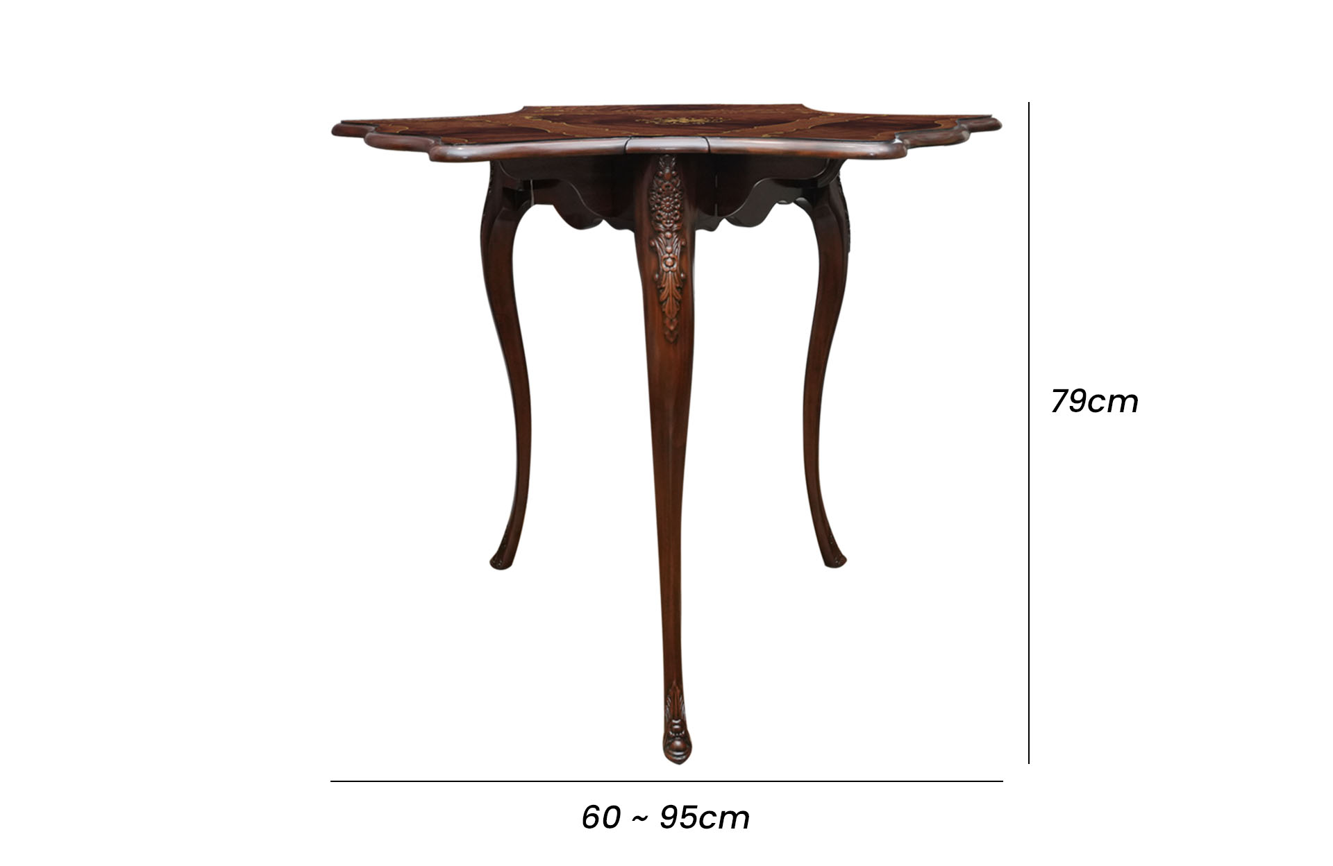 Home Decor Louis Handkerchief Table 34521 Size Front View