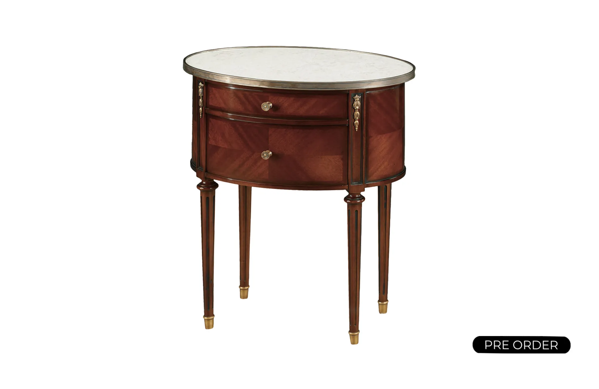 Louis XVI Oval Stand, Cream Marble Top 33507 L