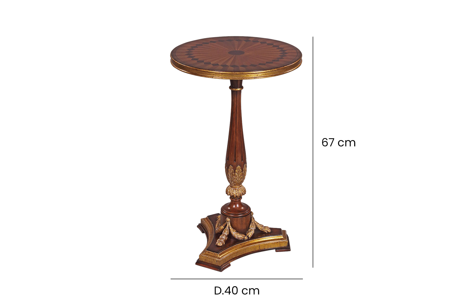 Home Decor Side Table Occasional Table Italian Inlaid 34449 Size Side View