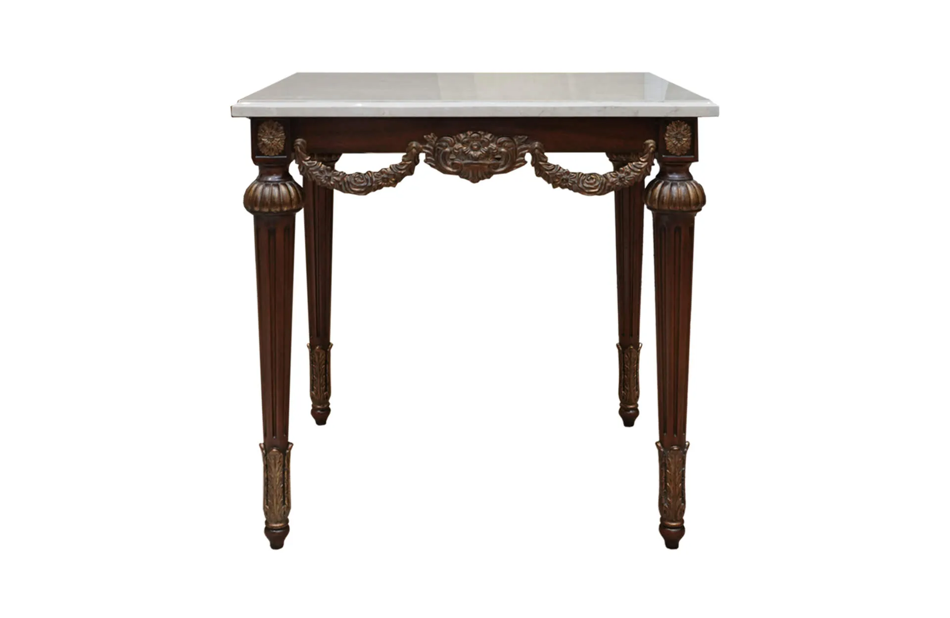 Home Decor Side Table Alimos, Marble Top 34927 Front View