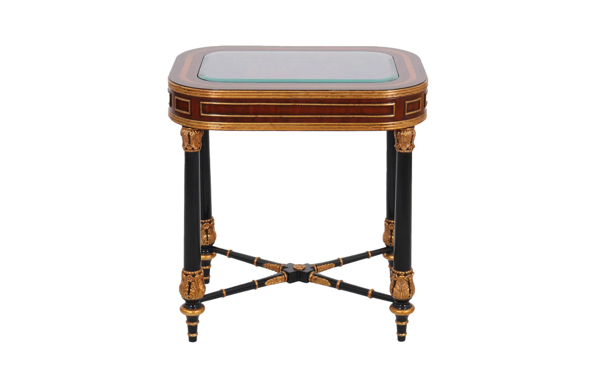 Home Decor Side Table Karna, Glass Top 34812 Front View