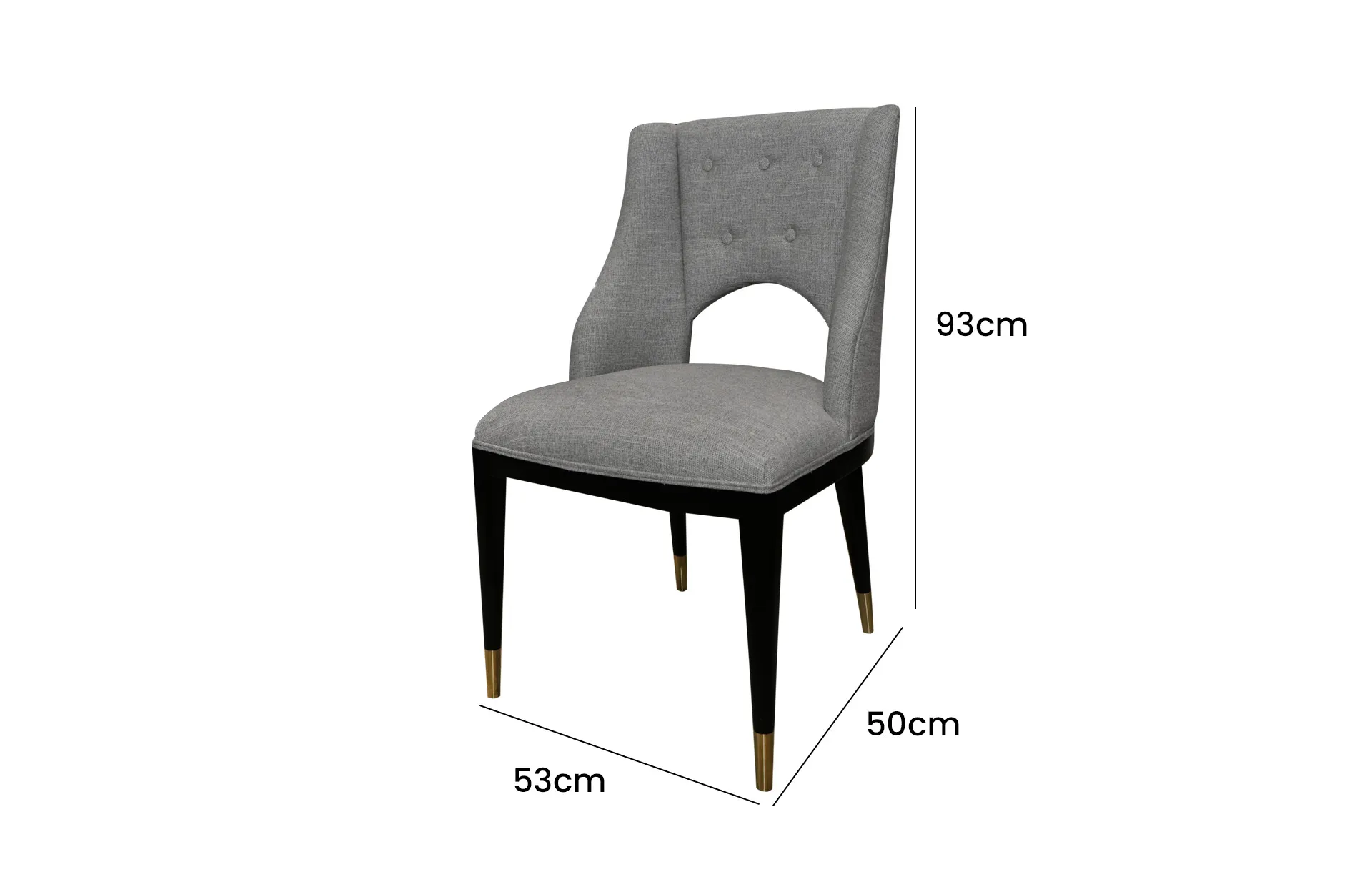 Home Decor Alyona Dining Chair MH Dove Side View Size