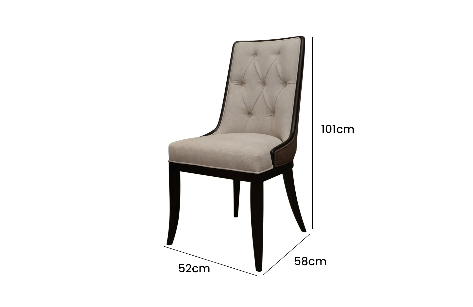 Home Decor Archelle BR Dining Chair CF 01 - MFNS Brown ( Small ) Side View Size