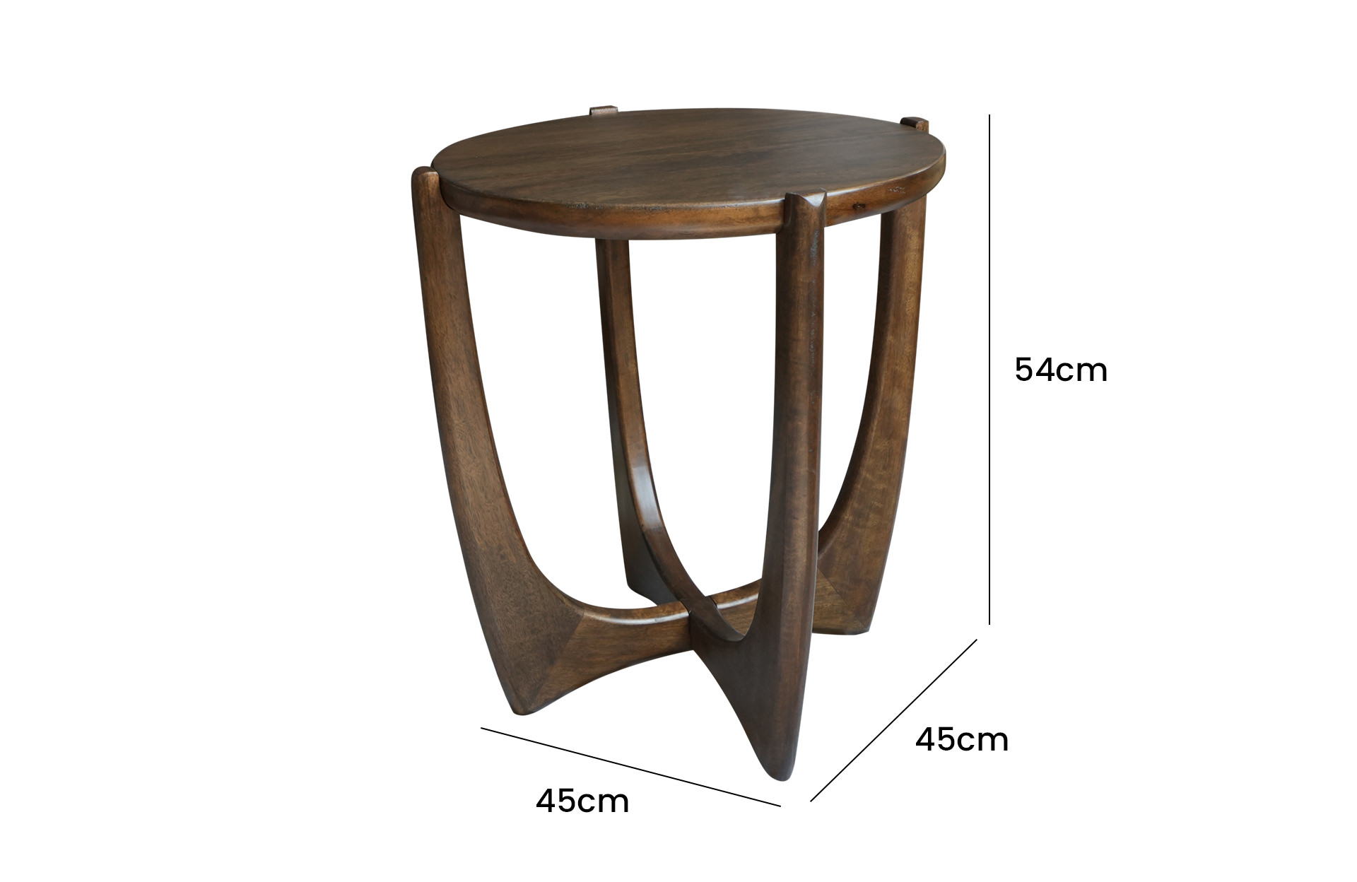 Home Decor BA-007 Round Lamp Table 45 Side View Size