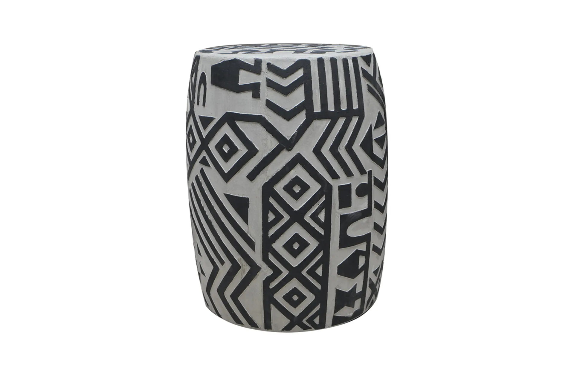 Home Decor Black Primitif Stool Front View