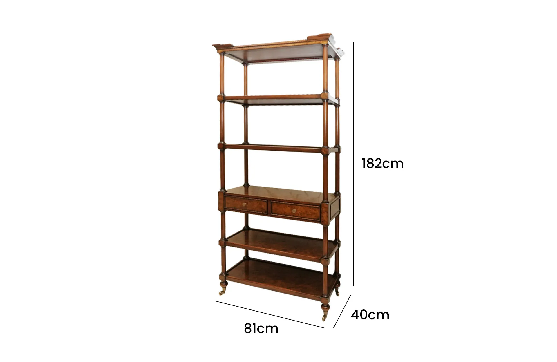 Home Decor Bookshelves Marvin 33684BS Side View Size