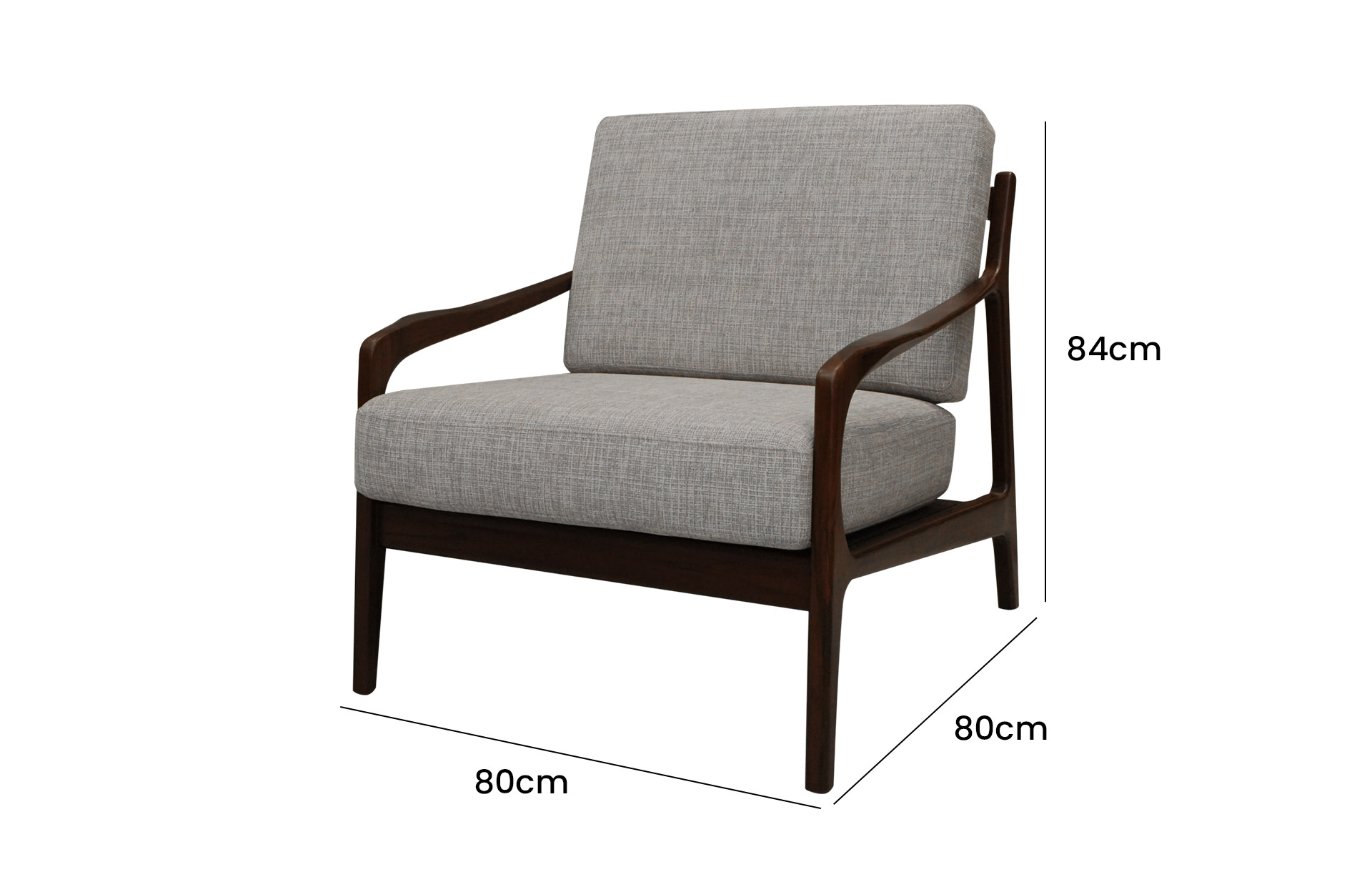 Home Decor Boreal Arm Chair TF 401 Linen Side View Size