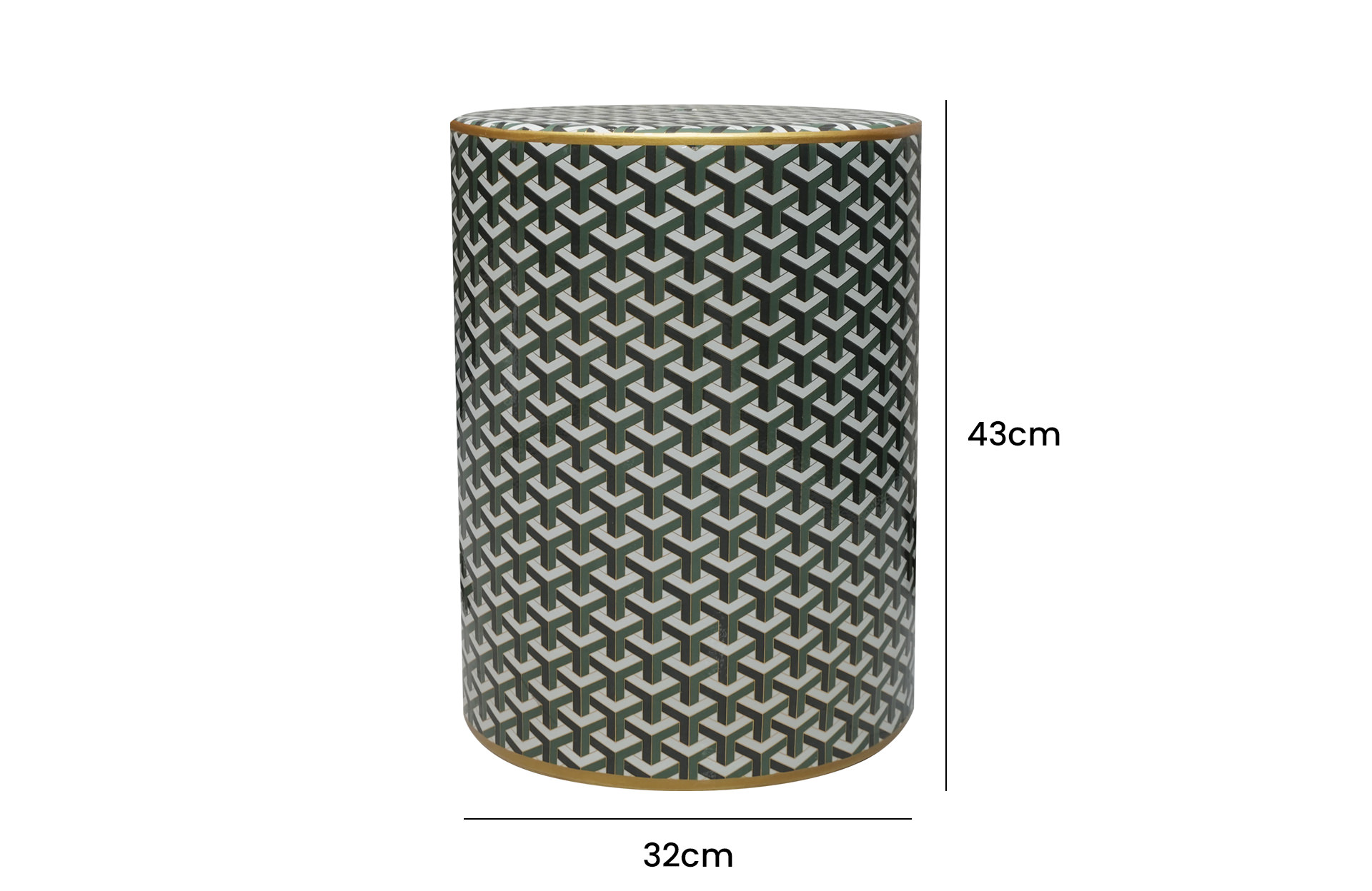 Home Decor Ceramic Stool V Design 65 Front View Size