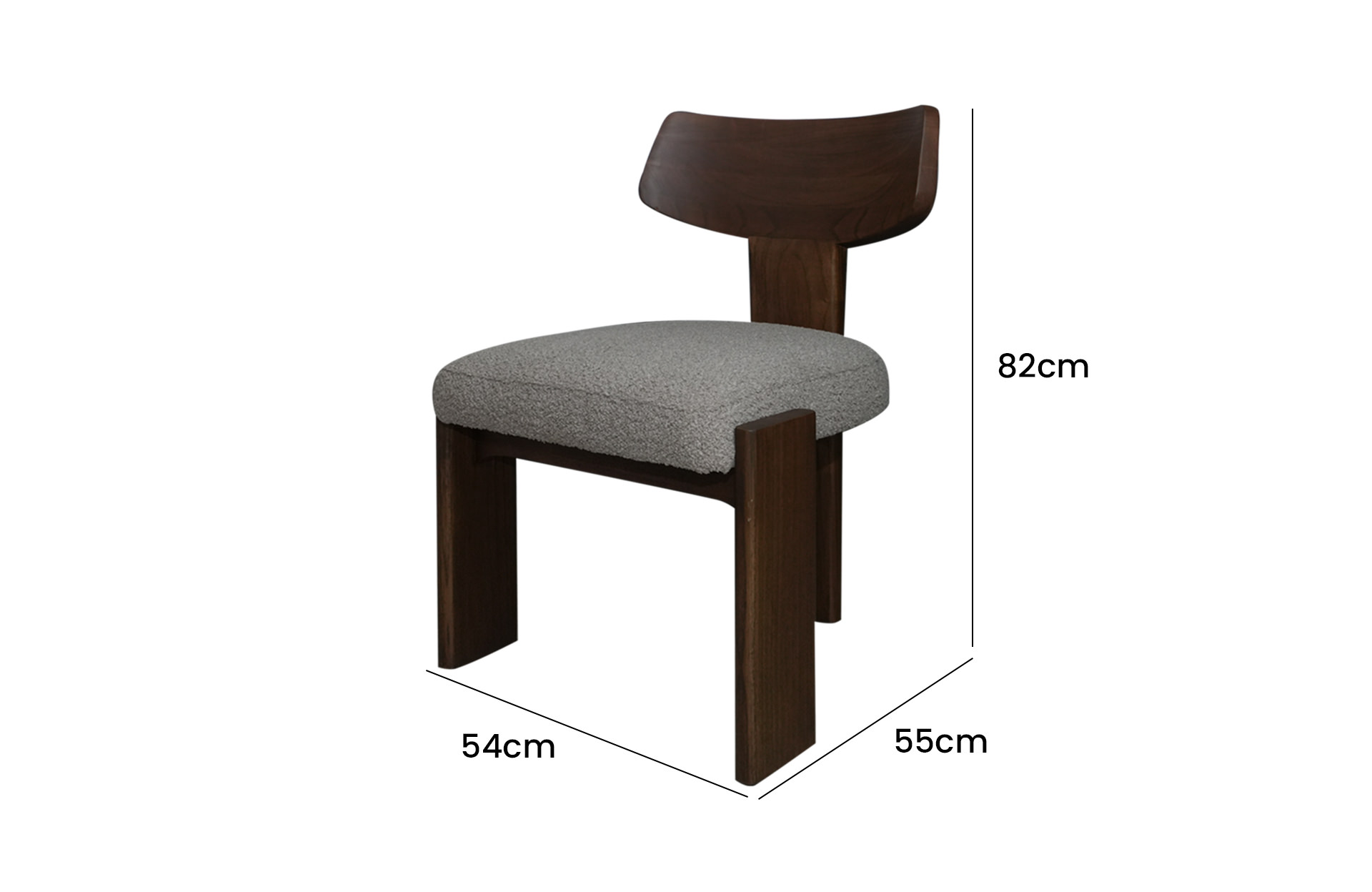 Home Decor Dining Chair Sotho Soft Side View Size