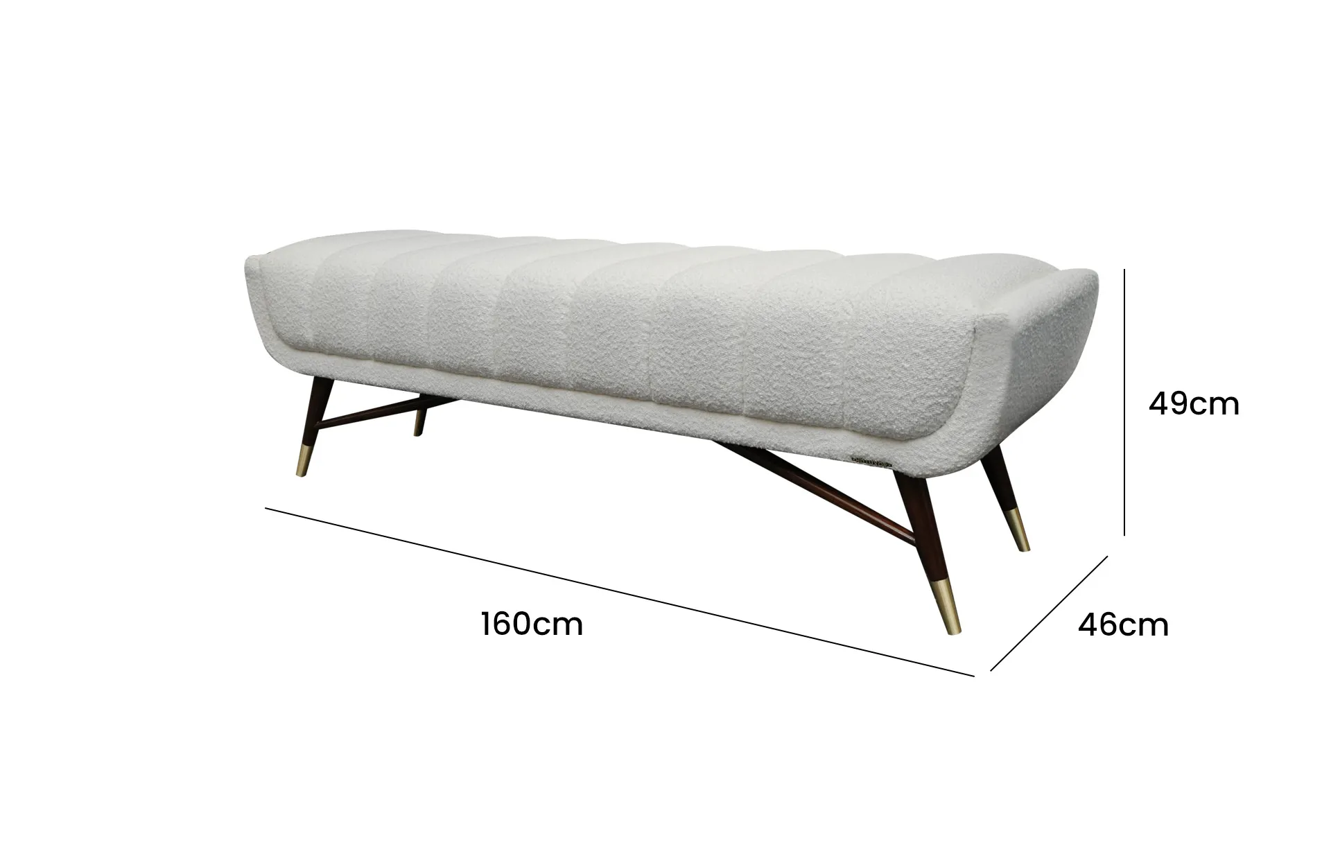 Home Decor Eagan Bench FC 01 Snow Side View Size