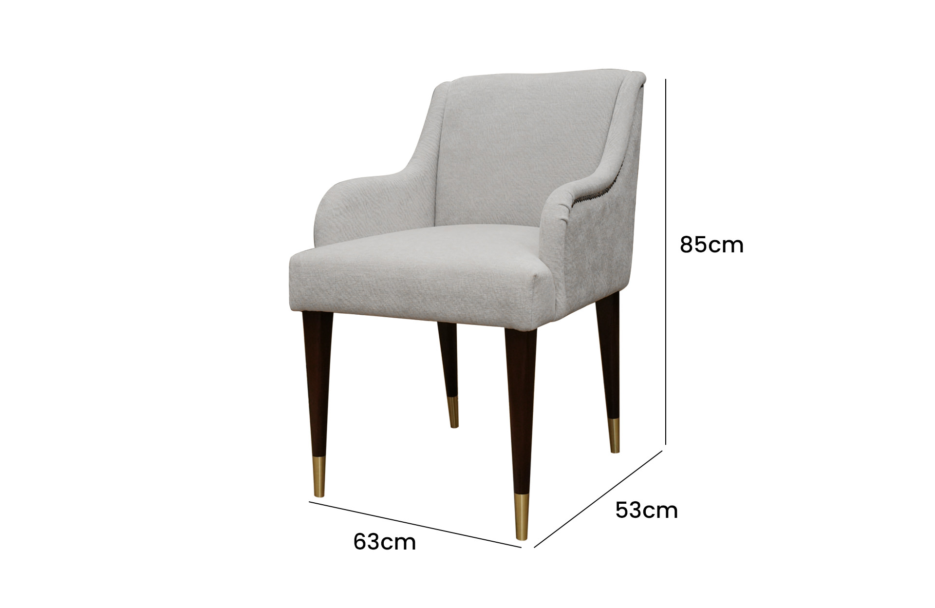 Home Decor Moranti Chair PIIB-01 -Bronze (Slop Bulat) Side view Size