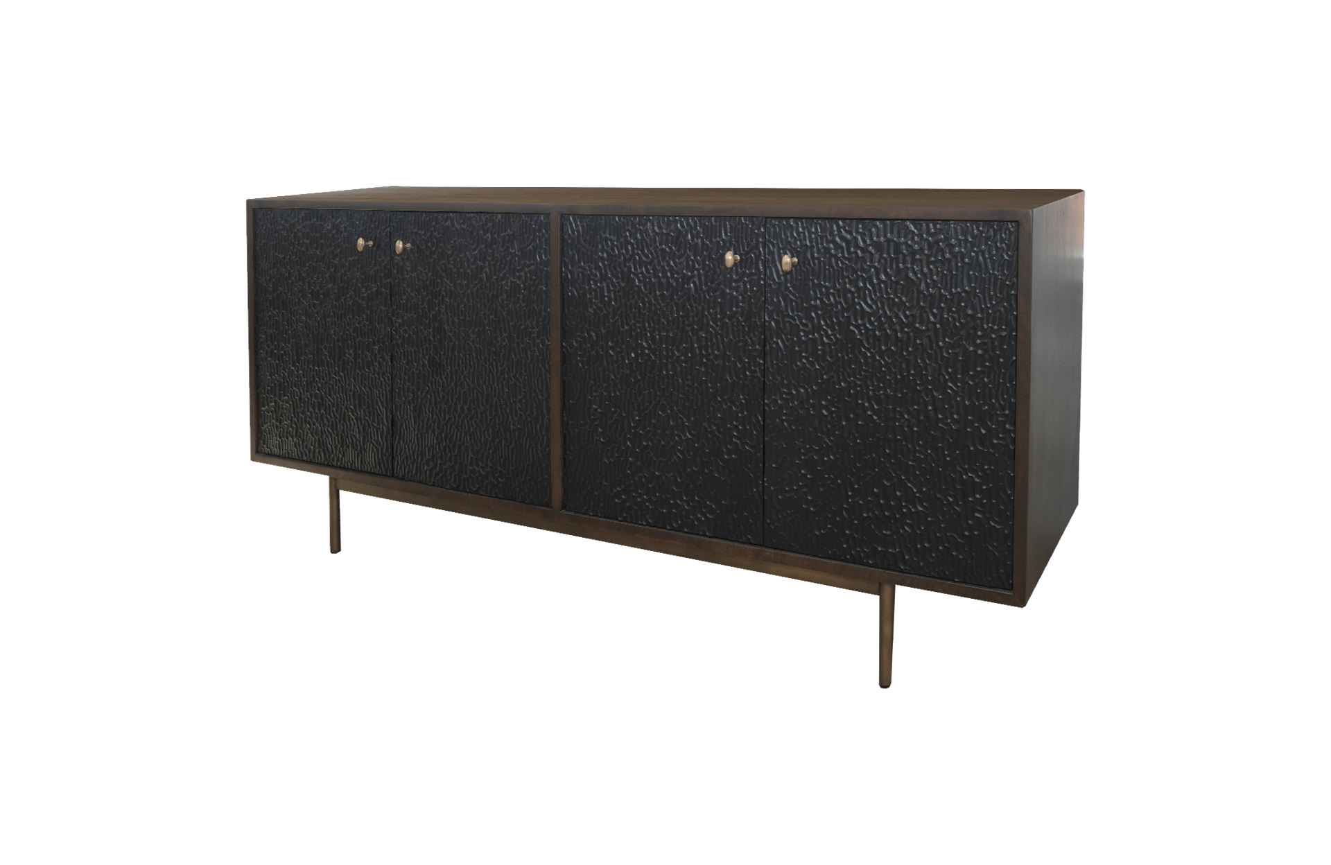 Home Decor NO-028 Sideboard 4 Doors Chipped Small Side View