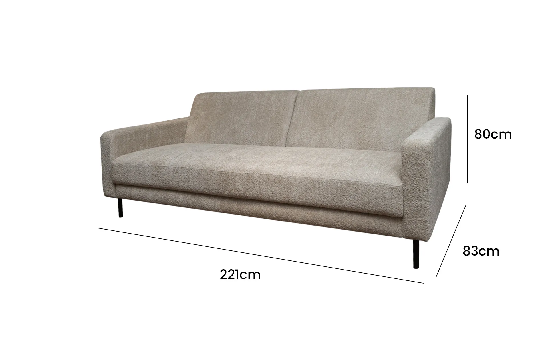 Home Decor Saiga Sofa 01 (New) Side View Size