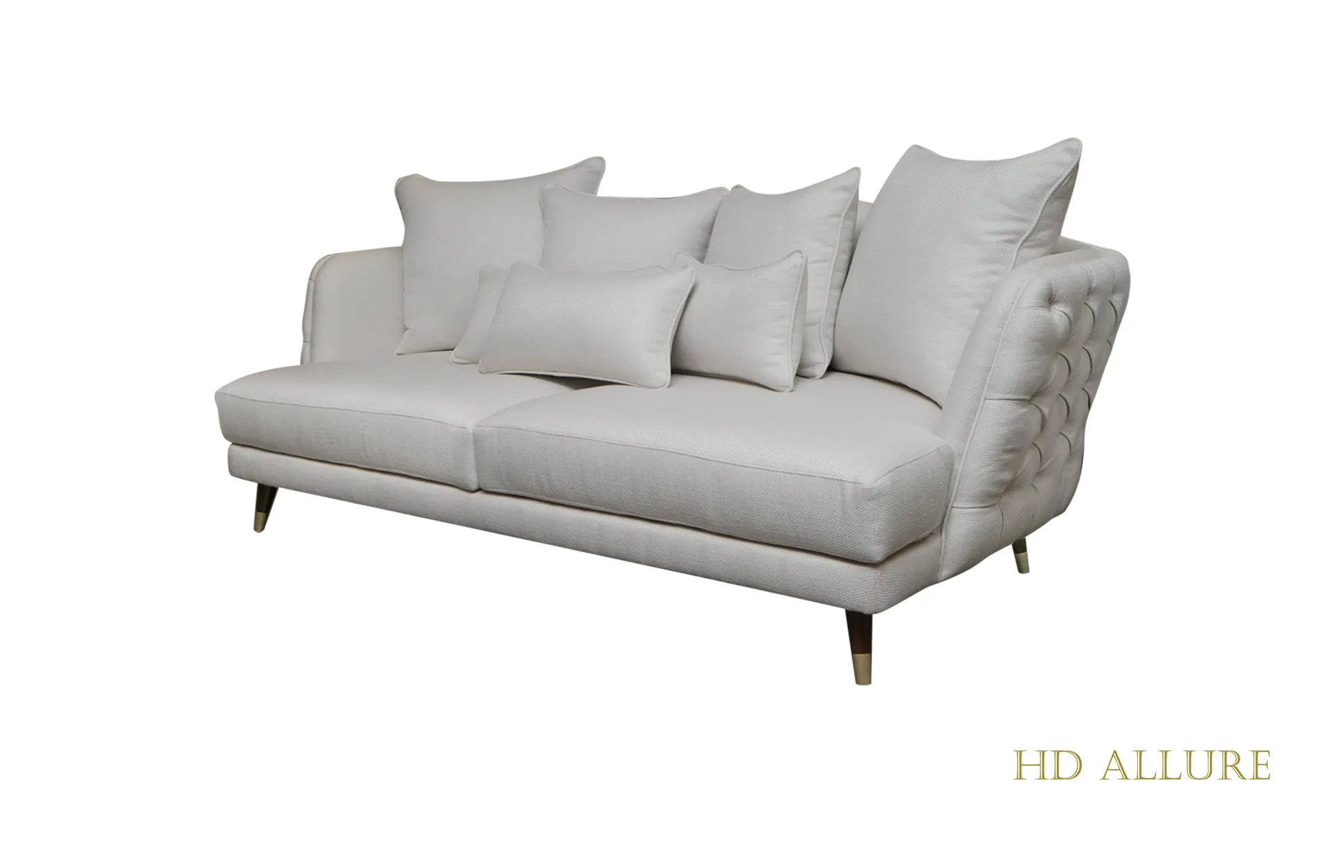 Home Decor Sofa Metz 3S Ivory Side View