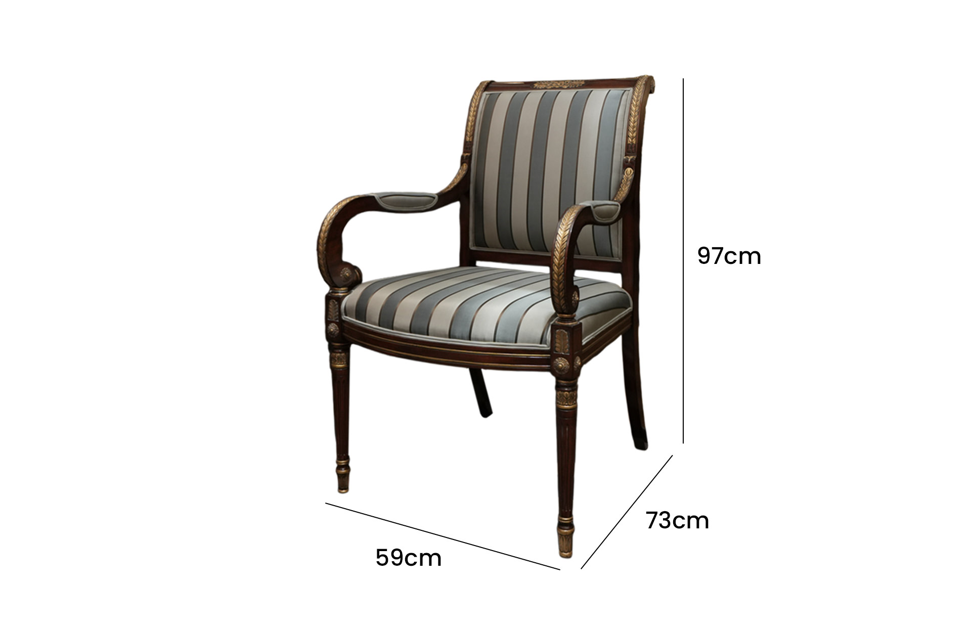 Home Decor Arm Chair Décor 33500/1 Side View Size