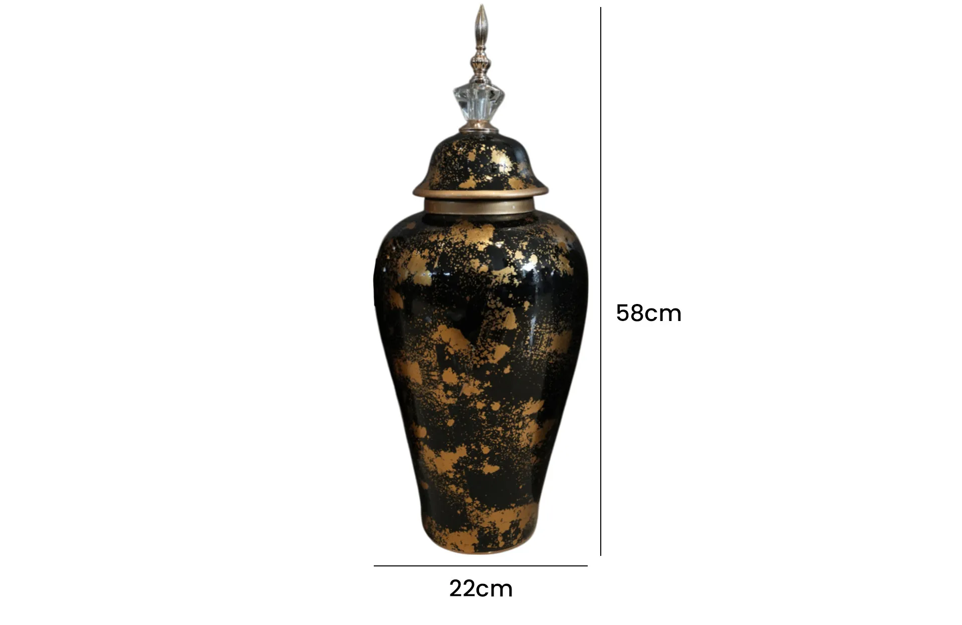 Home Decor Ceramic Decorate Jar V Design 31 Front View Size