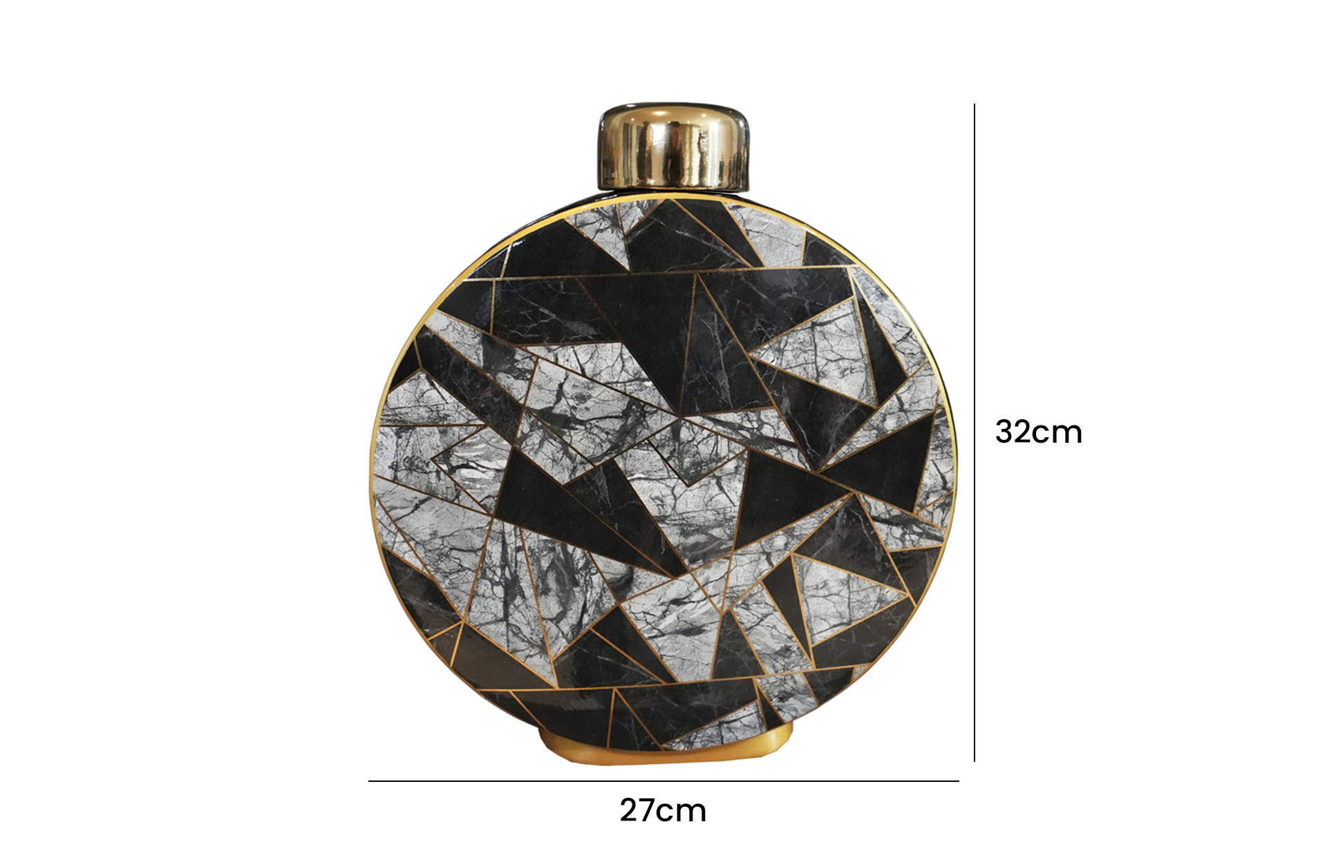 Home Decor Ceramic Decorate Jar V Design 40 Front View Size