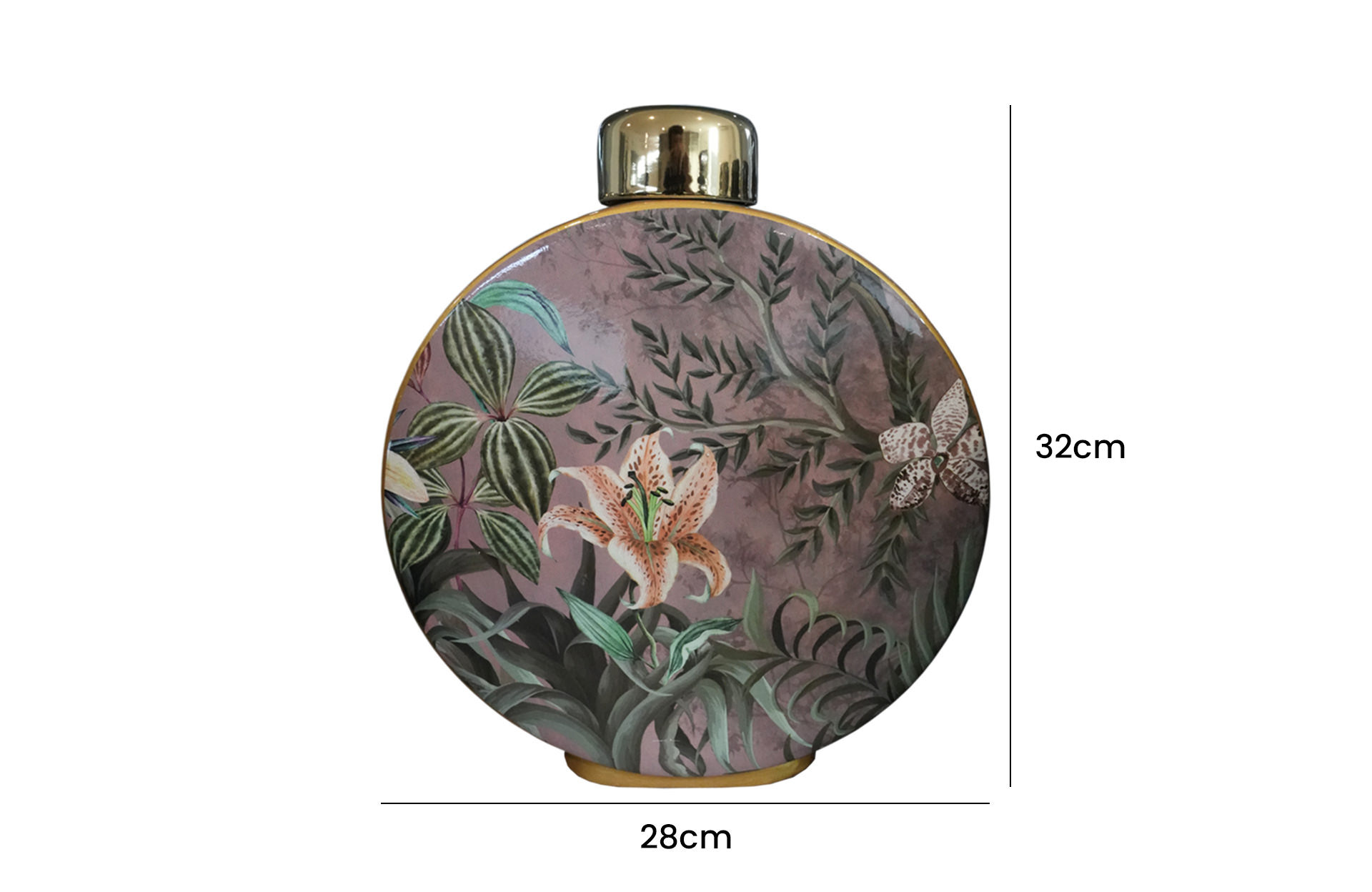 Home Decor Ceramic Decorate Jar V Design 45 Front View Size
