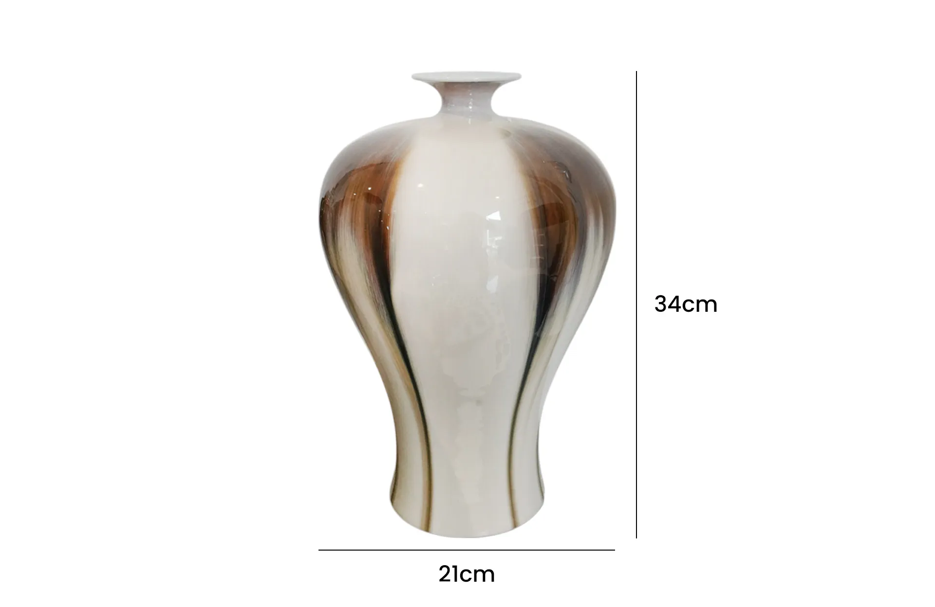 Home Decor Ceramic Vase V Design 58 Front View Size