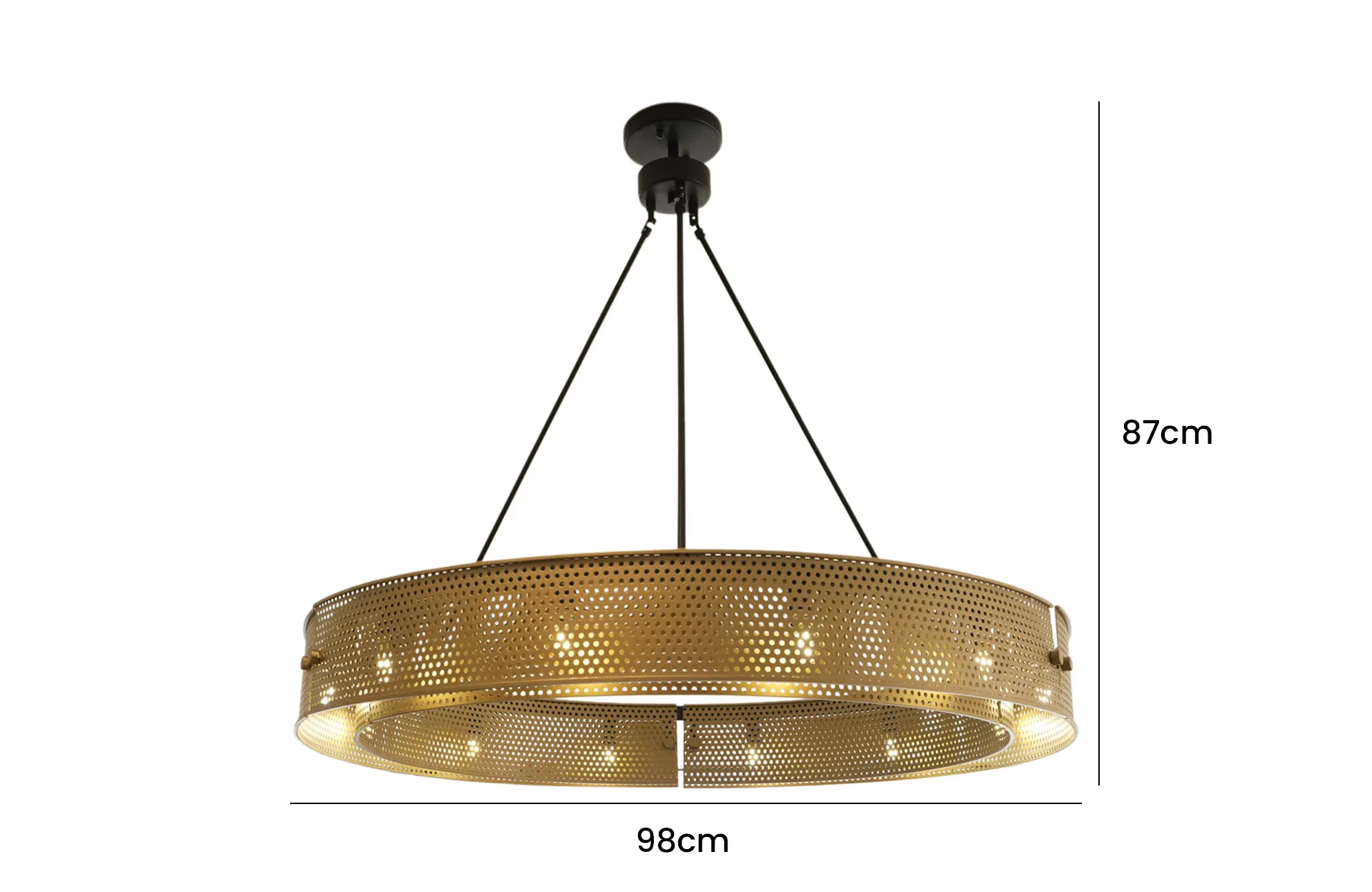 Home Decor Chandelier D8208-12PG-YB Ceiling Lights Size