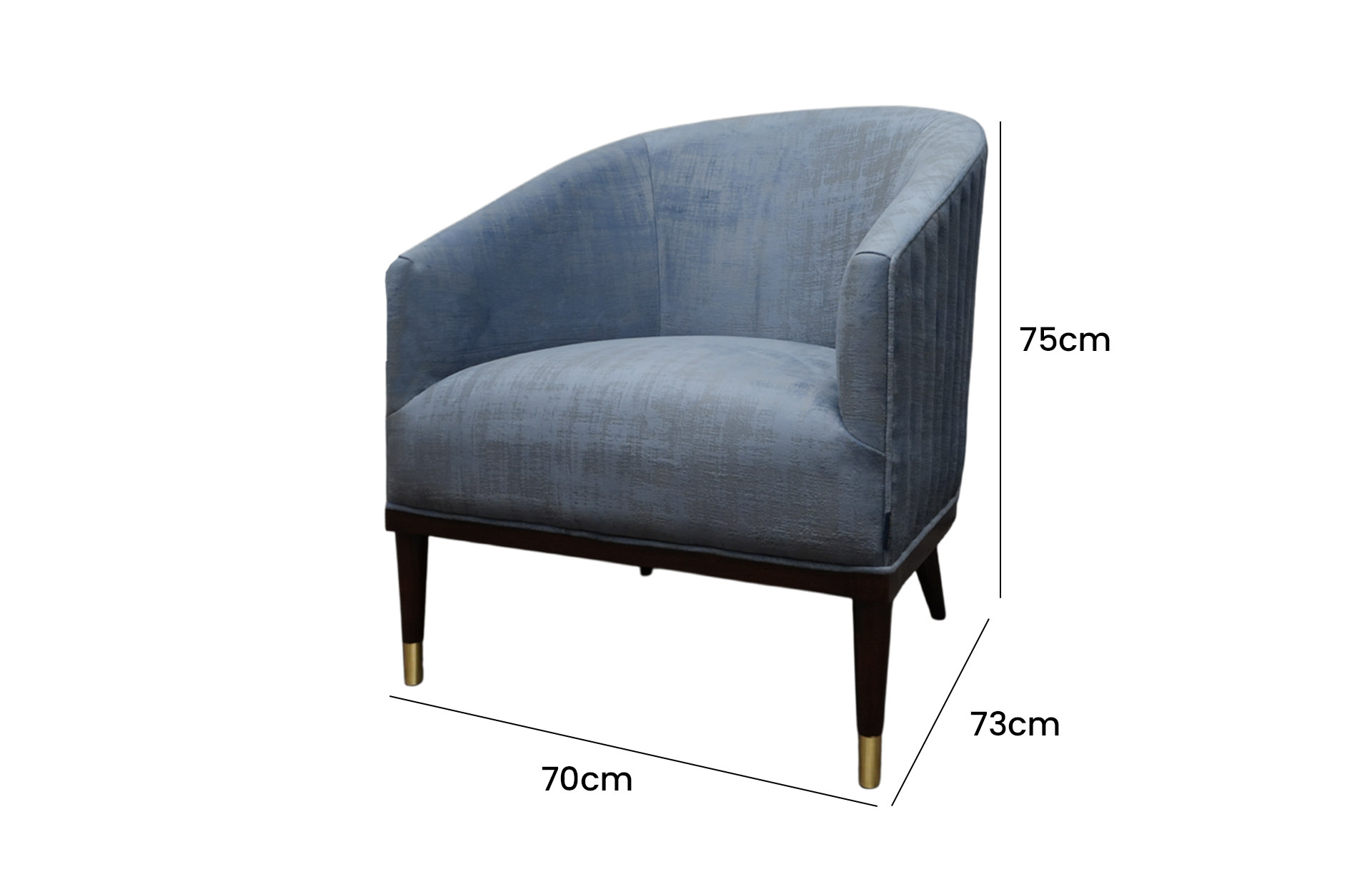 Home Decor Delta Chair I 7155 Camel 141 Side View Size