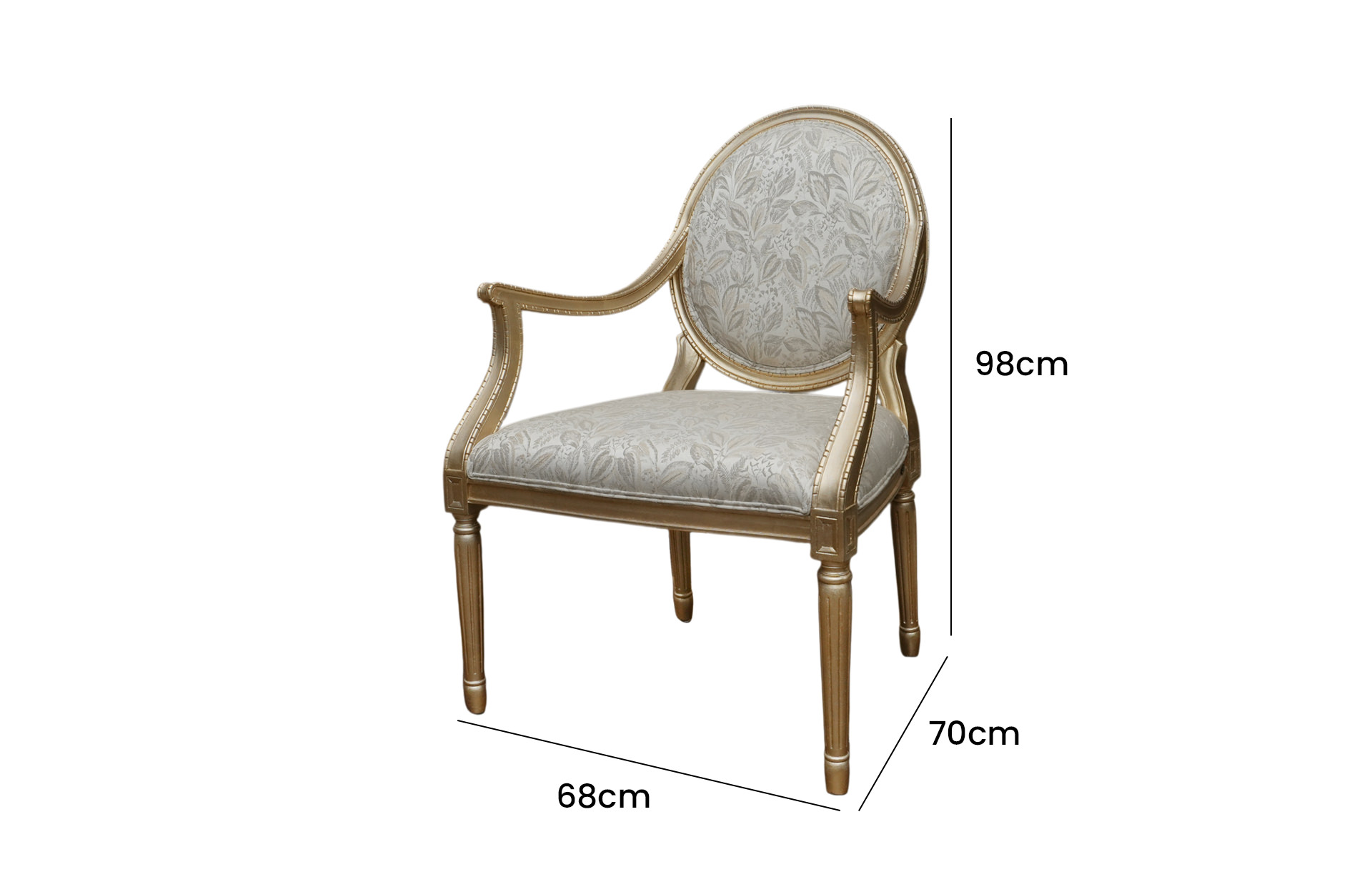 Home Decor Fauteuil Mignard GG Natural Side View Size