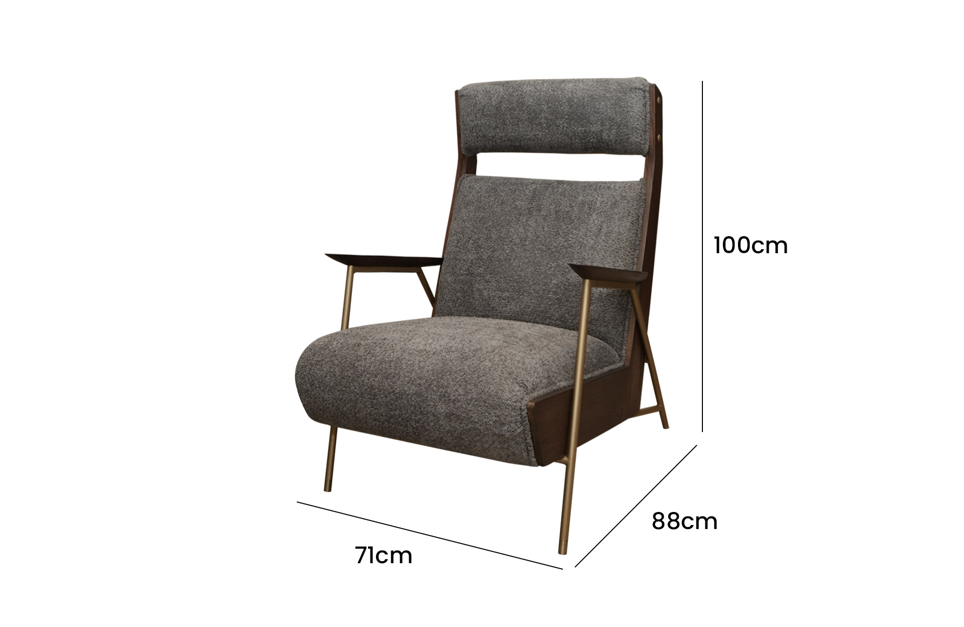 Home Decor Oyo High Bar Armchair Side View Size