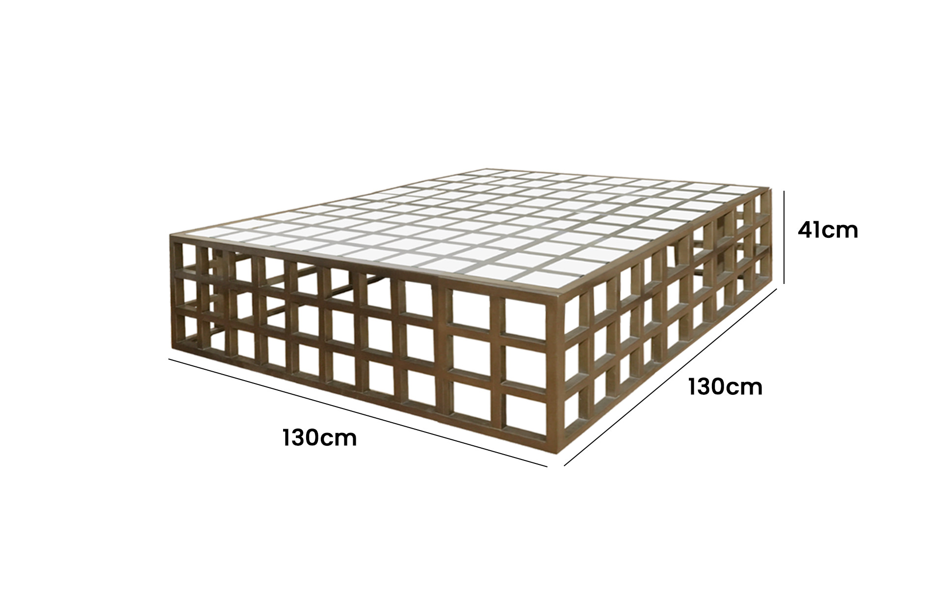 Home Decor P-195 Coffee Table Side View Size