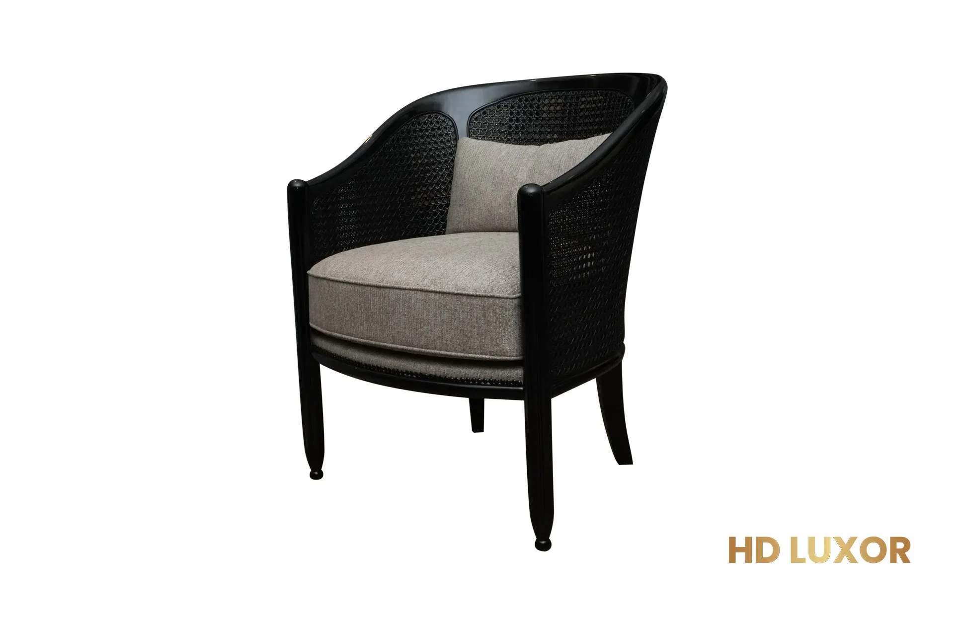 Home Decor Porto Rattan Arm Chair FC Taupe Side View