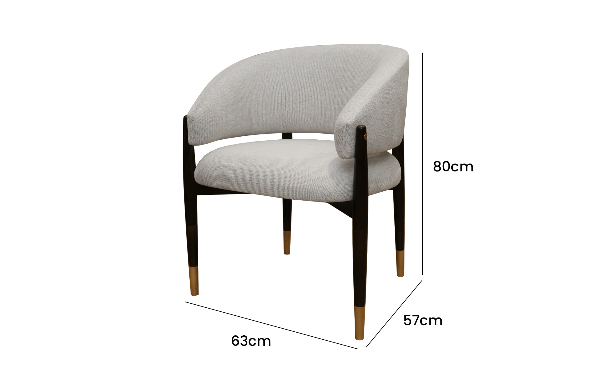 Home Decor Rialto Chair with Armrests R011-D 01 Side View Size