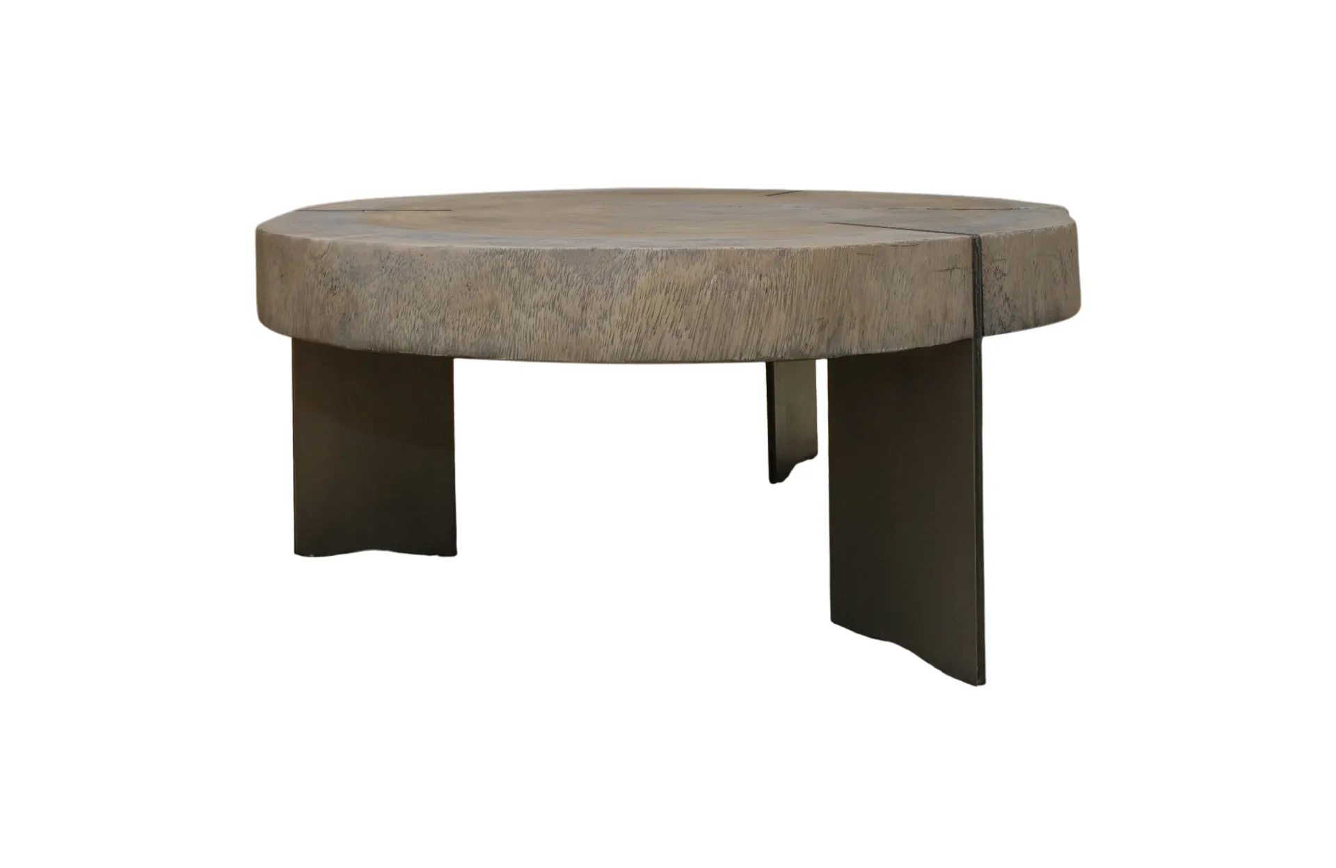 Home Decor Albertina Round Cocktail Table Suar Iron 409A Side View