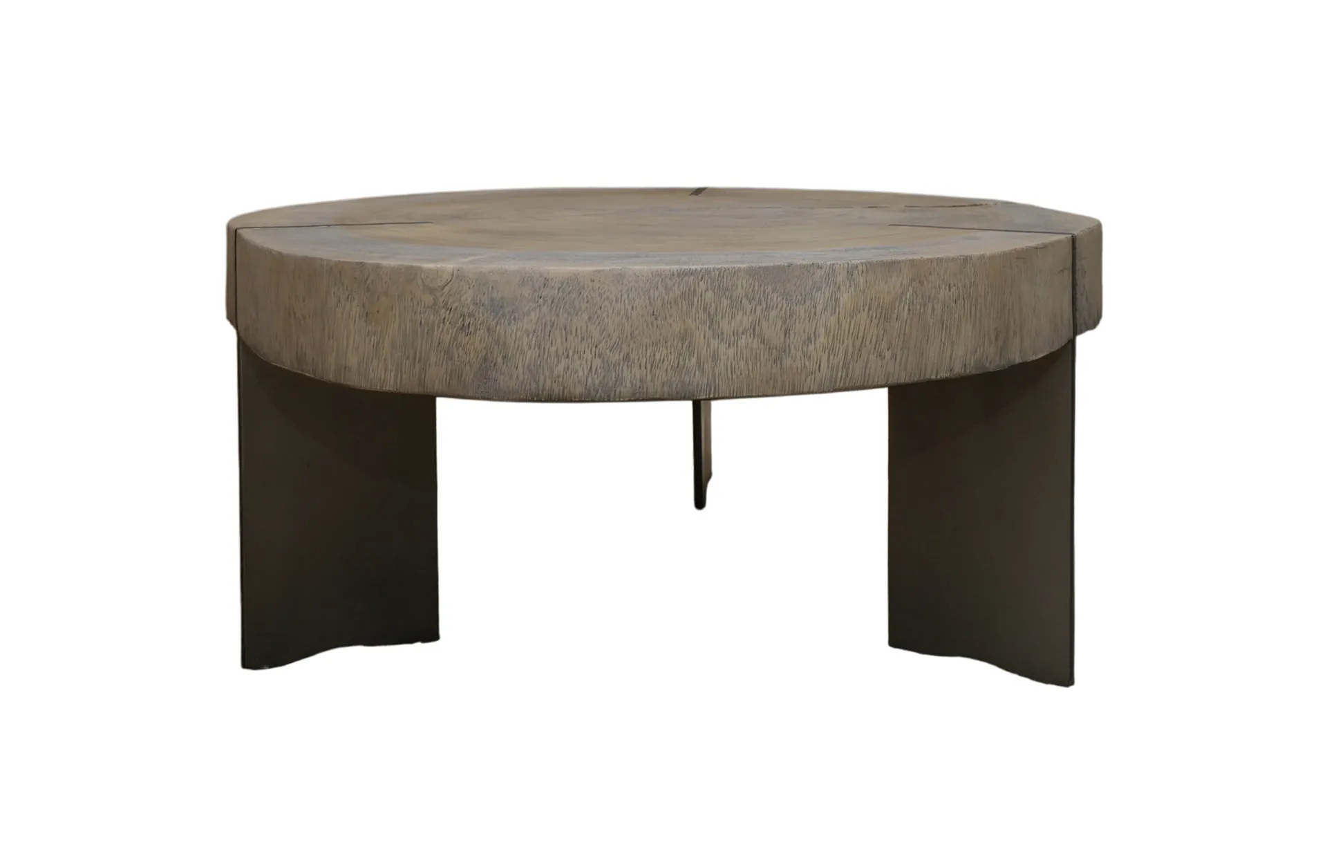 Home Decor Albertina Round Cocktail Table Suar Iron 409A Front View