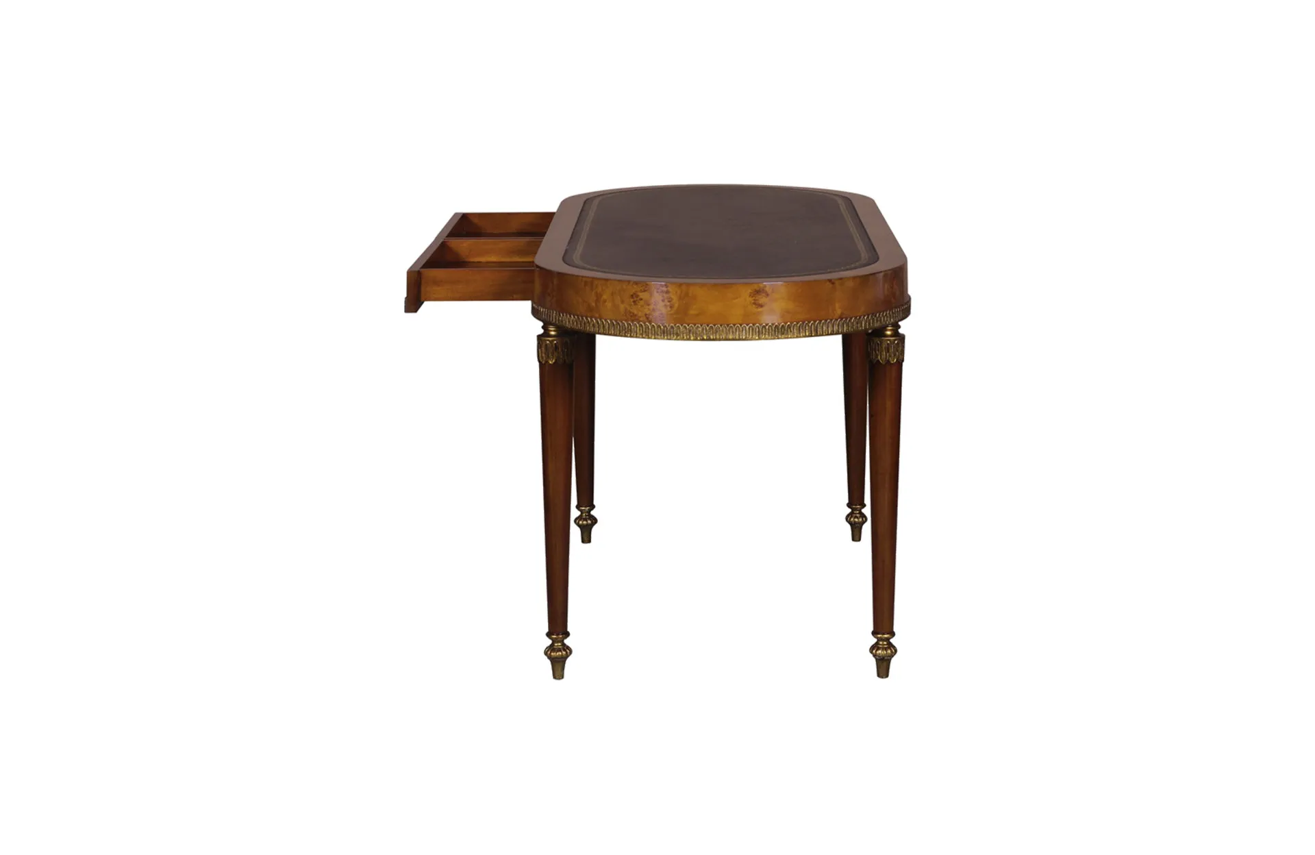 Home Decor Desk Clara, Leather Top 34720L Side View