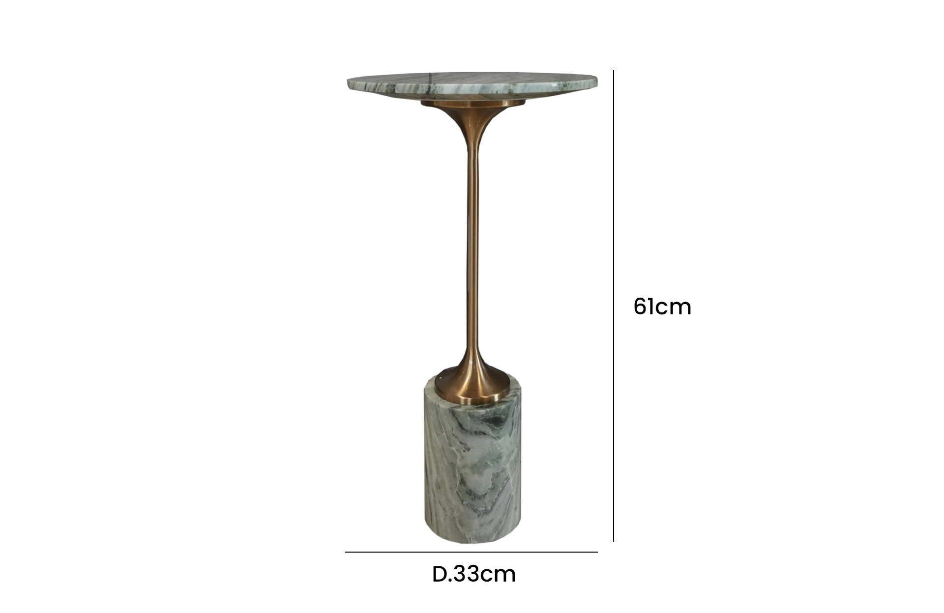 Home Decor HB 3211 Table Coffee Bronze Front View Size