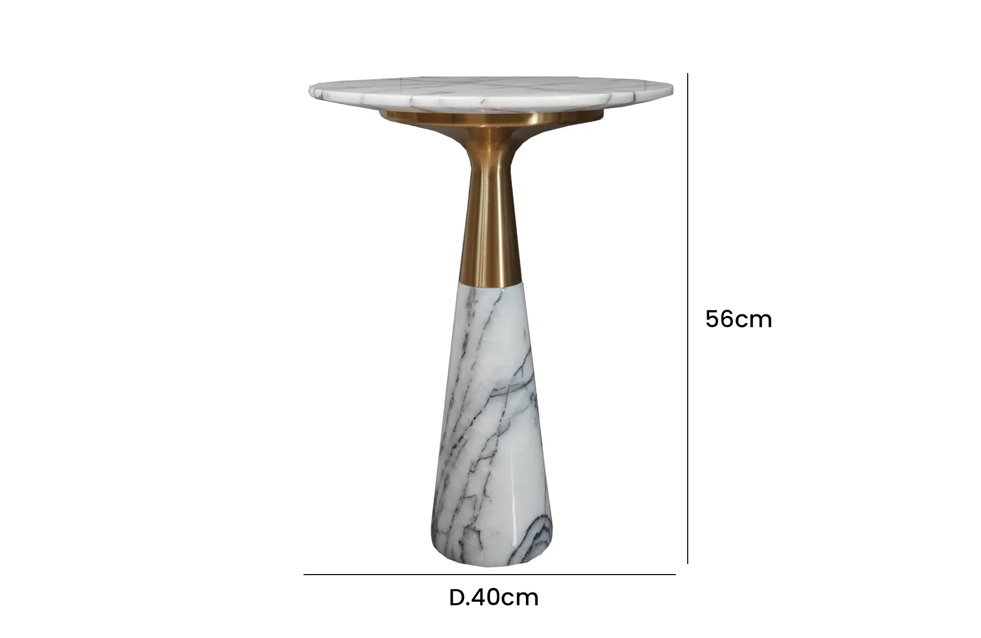 Home Decor HB 3213 Table Coffee Bronze Side Table Front View Size
