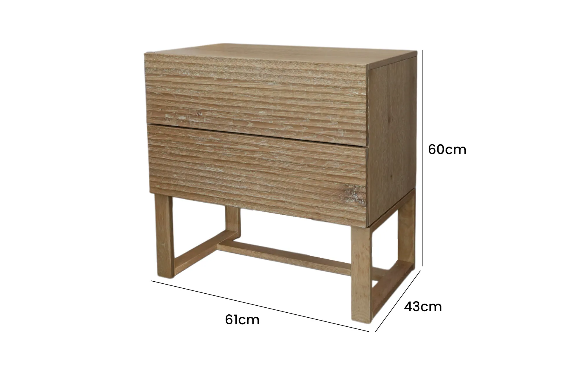 Home Decor Lawson Natural Nightstand Side View Size