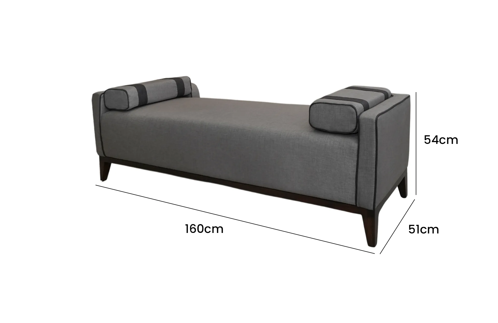 Home Decor Malcom Bench T 38 Shadow Side View Size