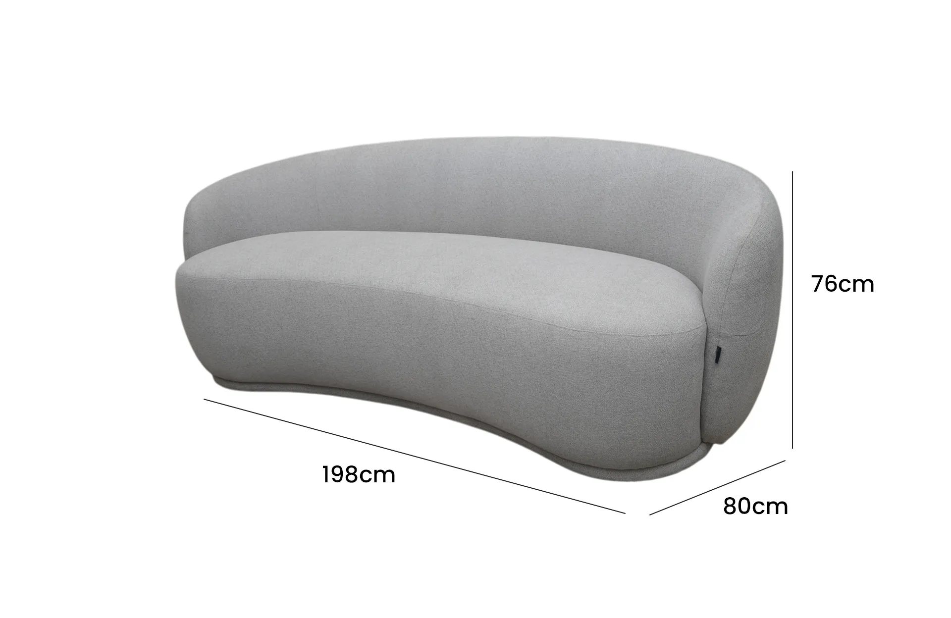 Home Decor Olema Sofa PIS 03 Side View Size