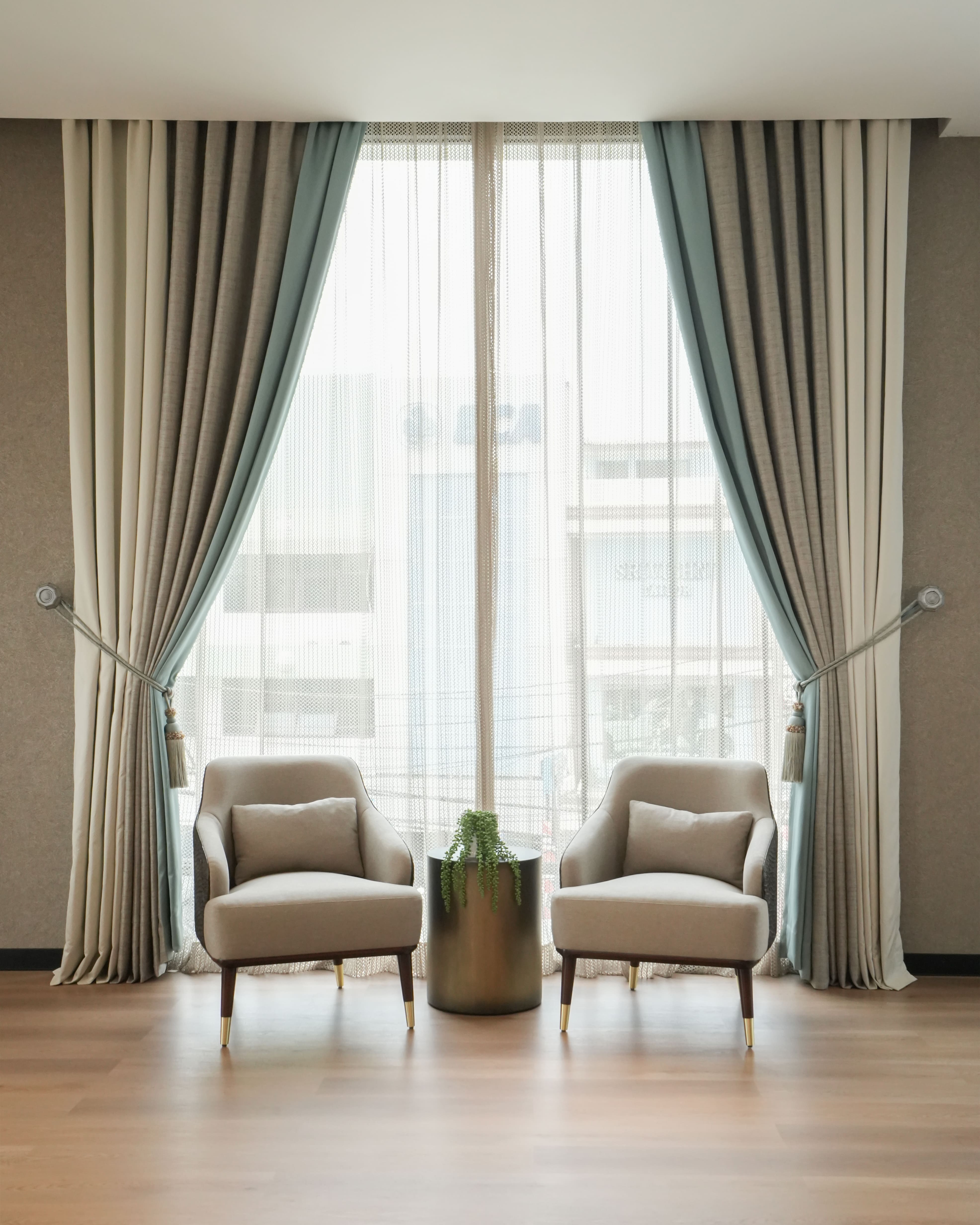 Brightly colored curtains