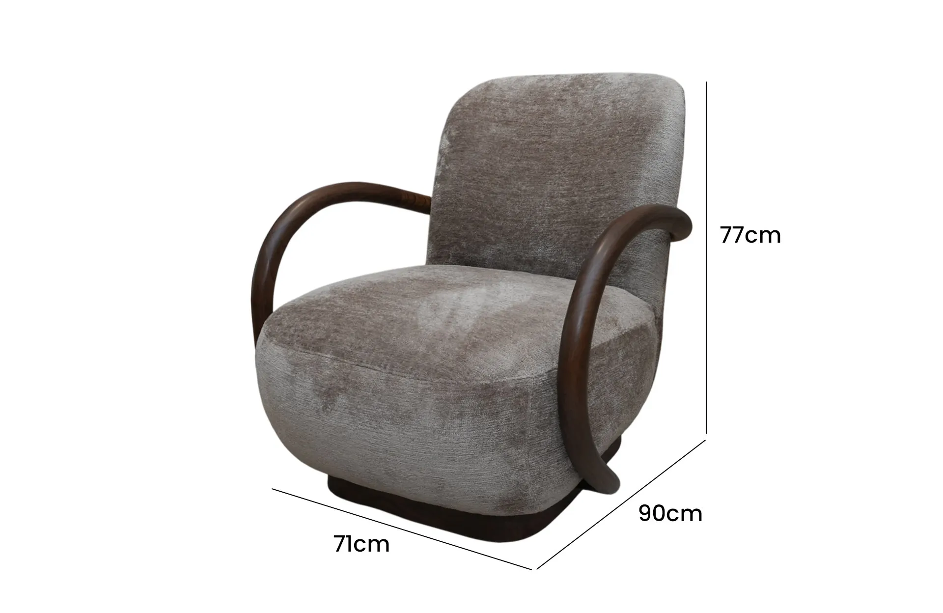 Home Decor Belize Armchair Side View Size
