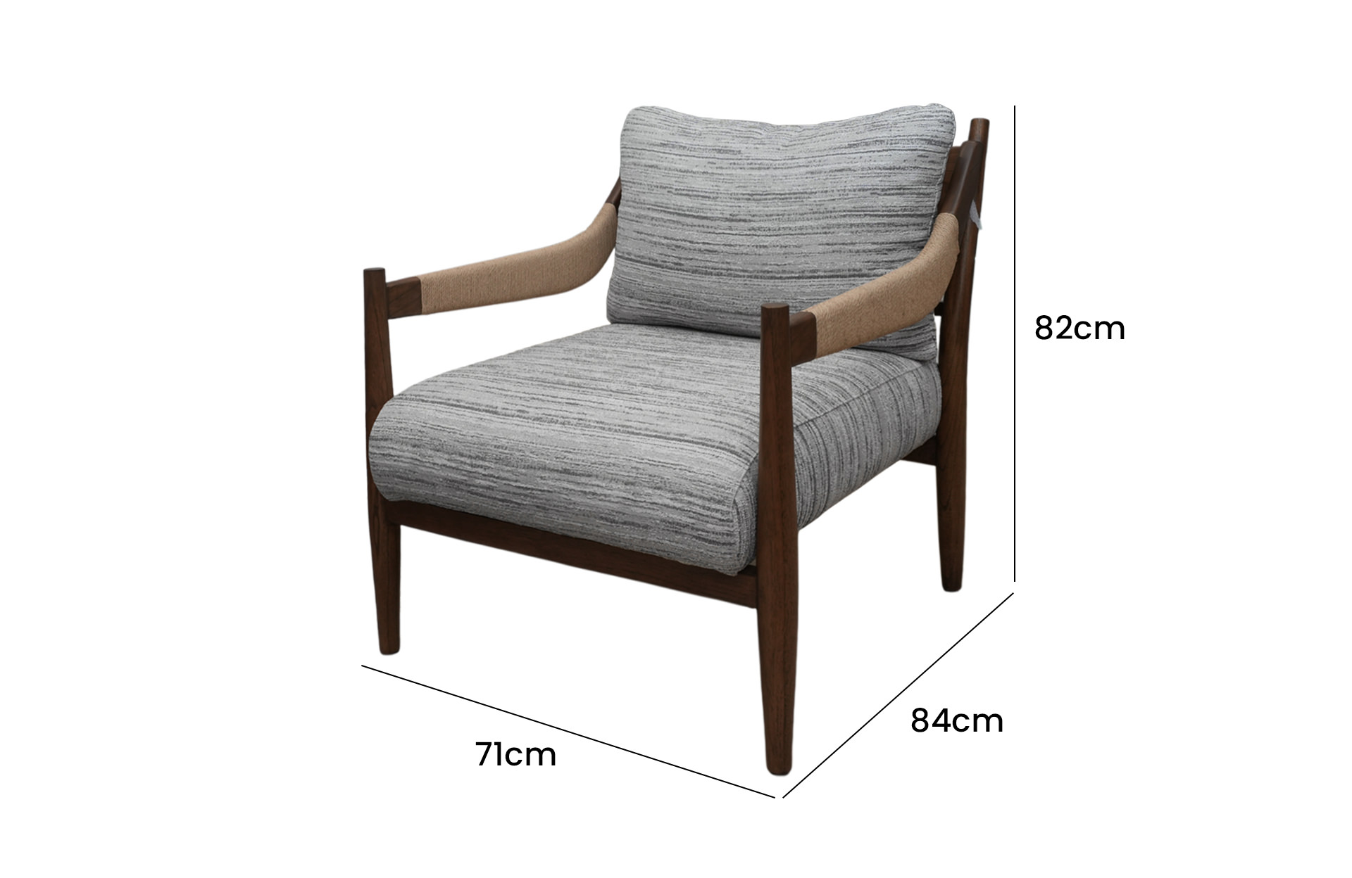 Home Decor Cerros Armchair Side View Size
