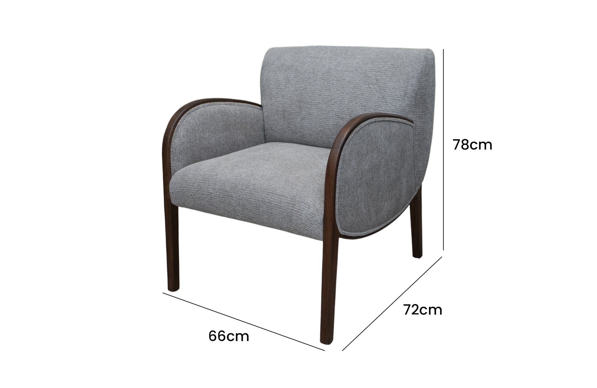Home Decor Dining Chair CHA 25-01 Side View Size