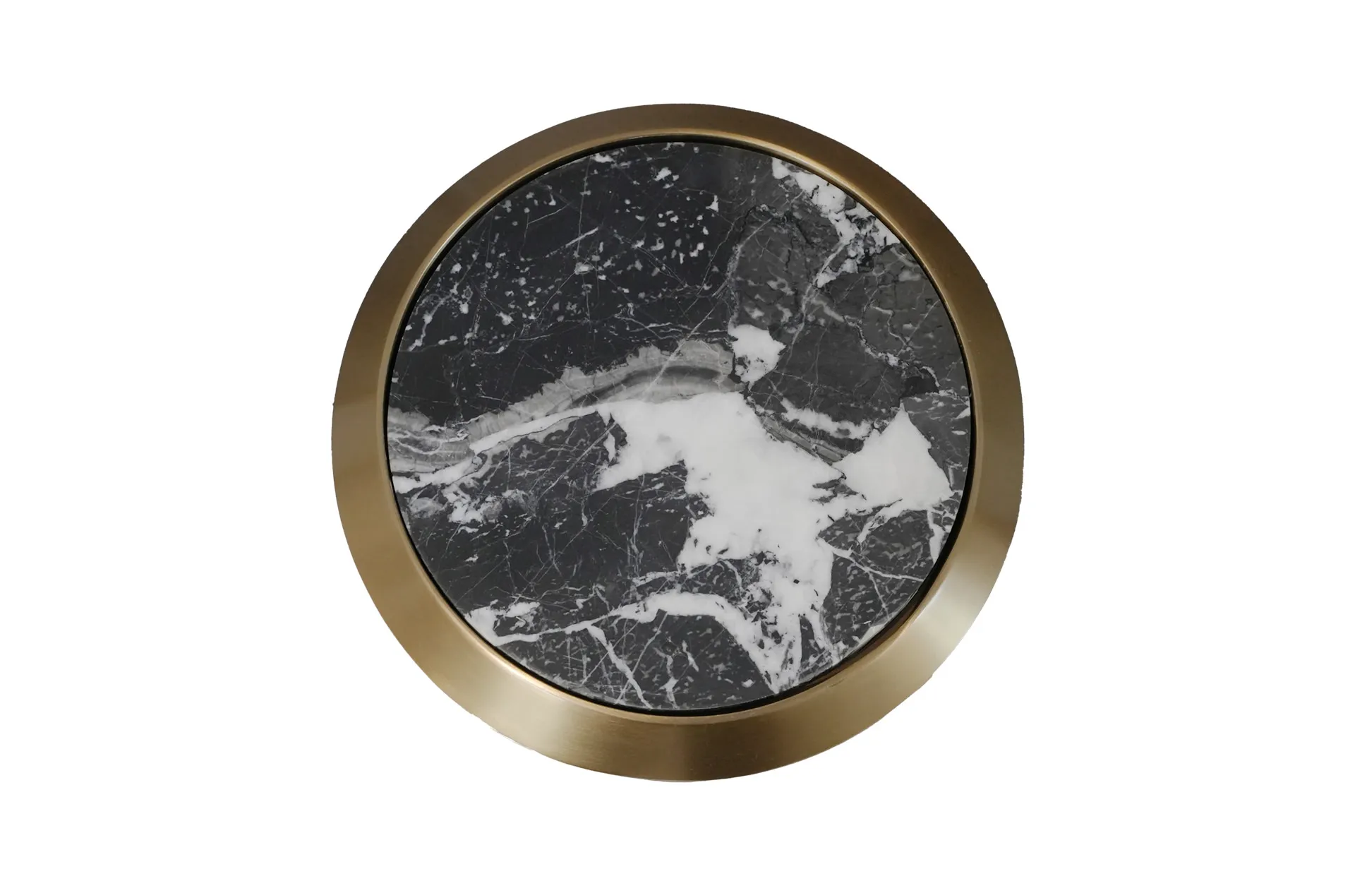Home Decor HB 3801 Table Half Matte Brass Bronze Side Table Top View
