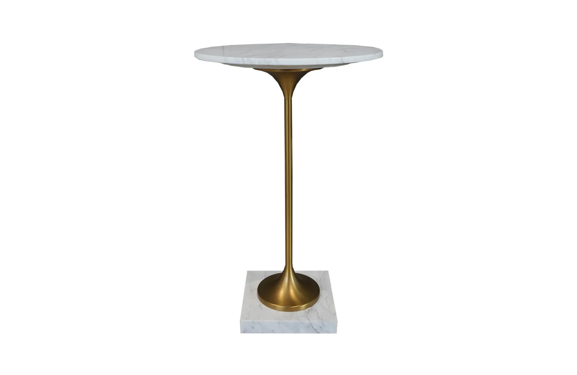 Home Decor HB 3807 Table Half Matte Brass Bronze Side Table Front View
